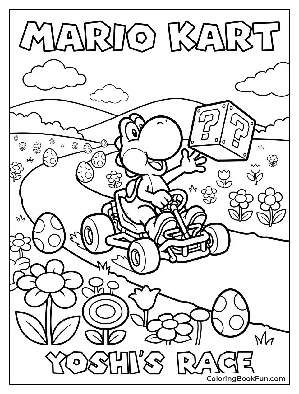 Yoshi Grabs Eggs on Flowery Track