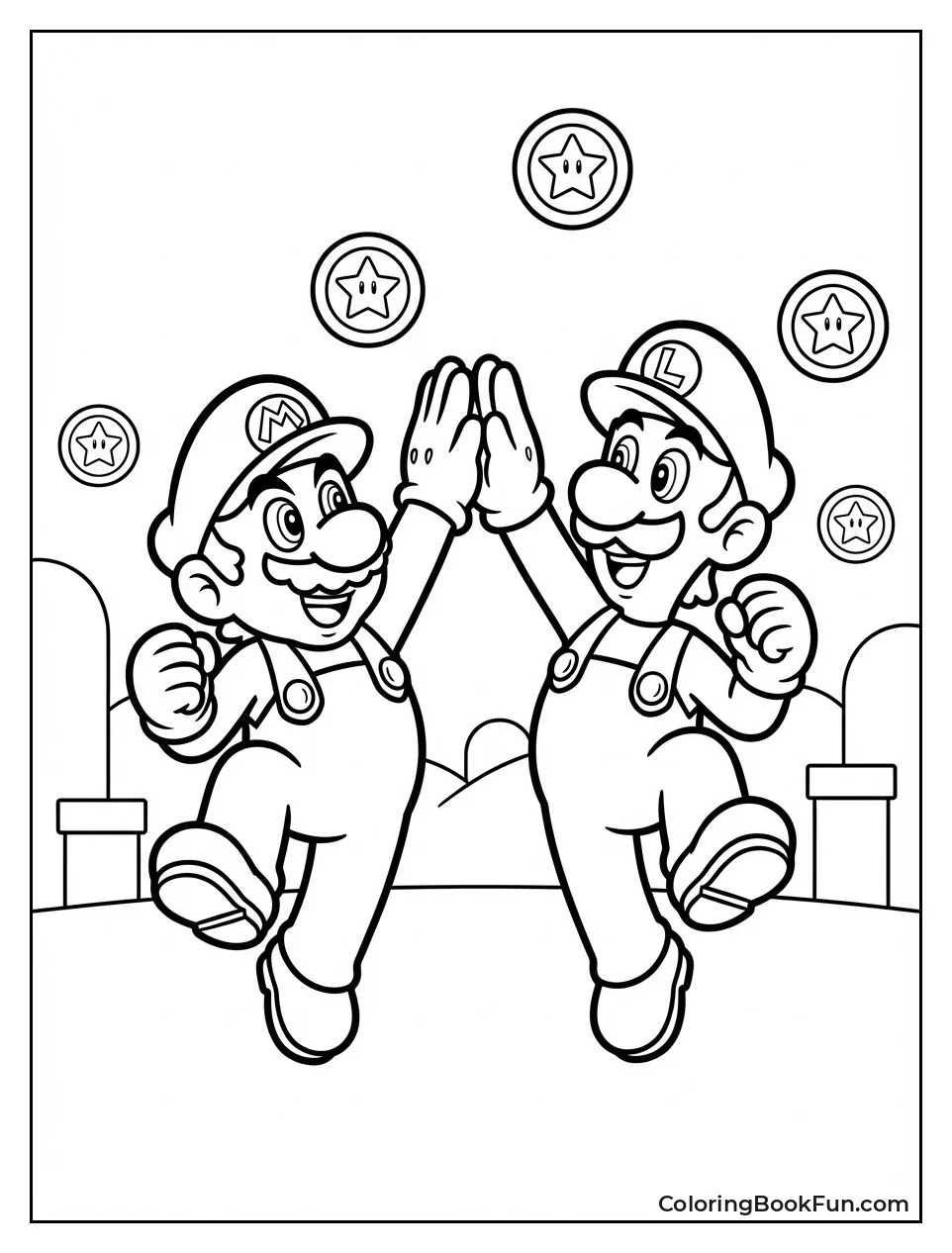 Mario and Luigi High-Five