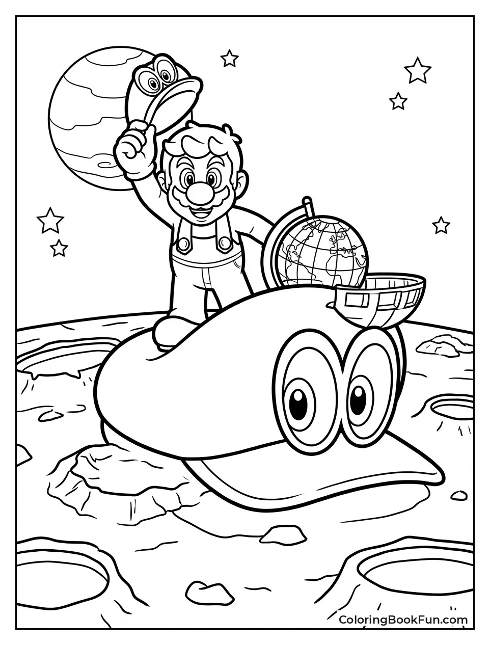 Mario Sails on Odyssey Ship
