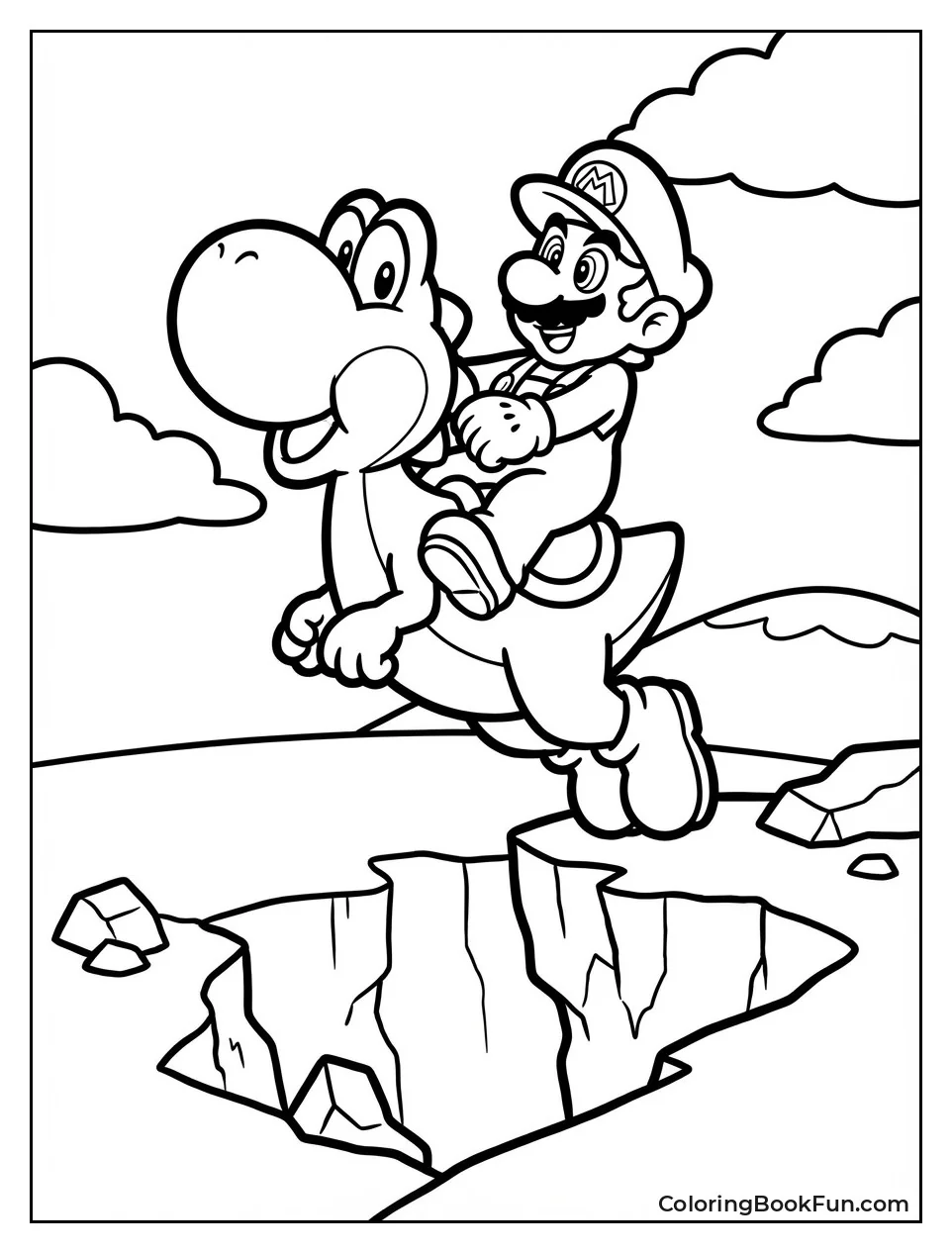 Mario Riding Jumping Yoshi