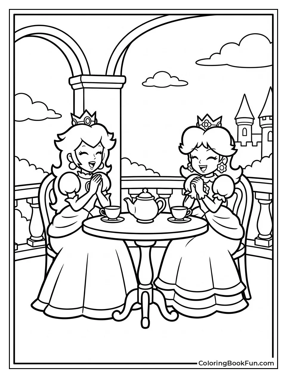 Peach and Daisy Share Tea