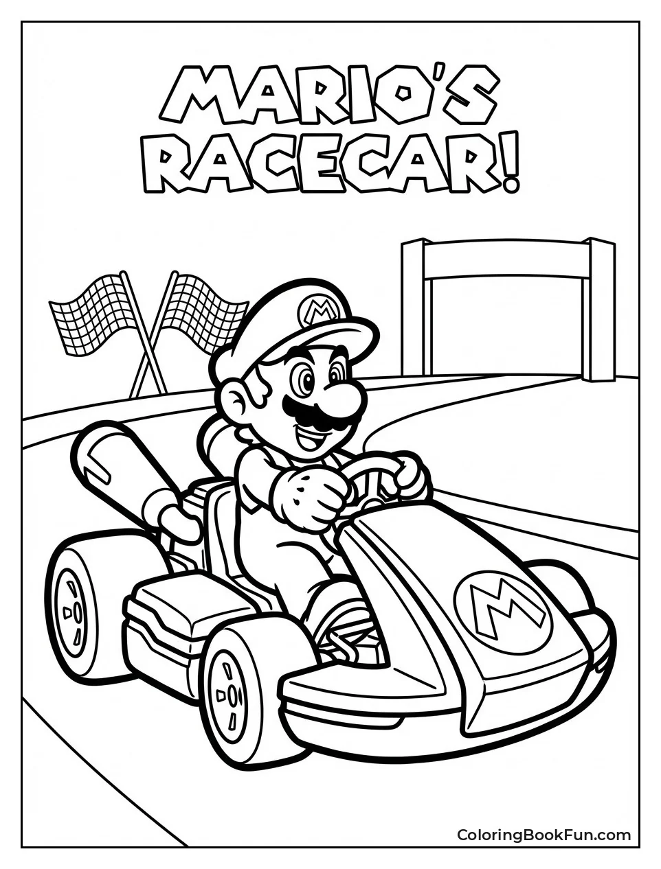 Mario Driving Red Racecar