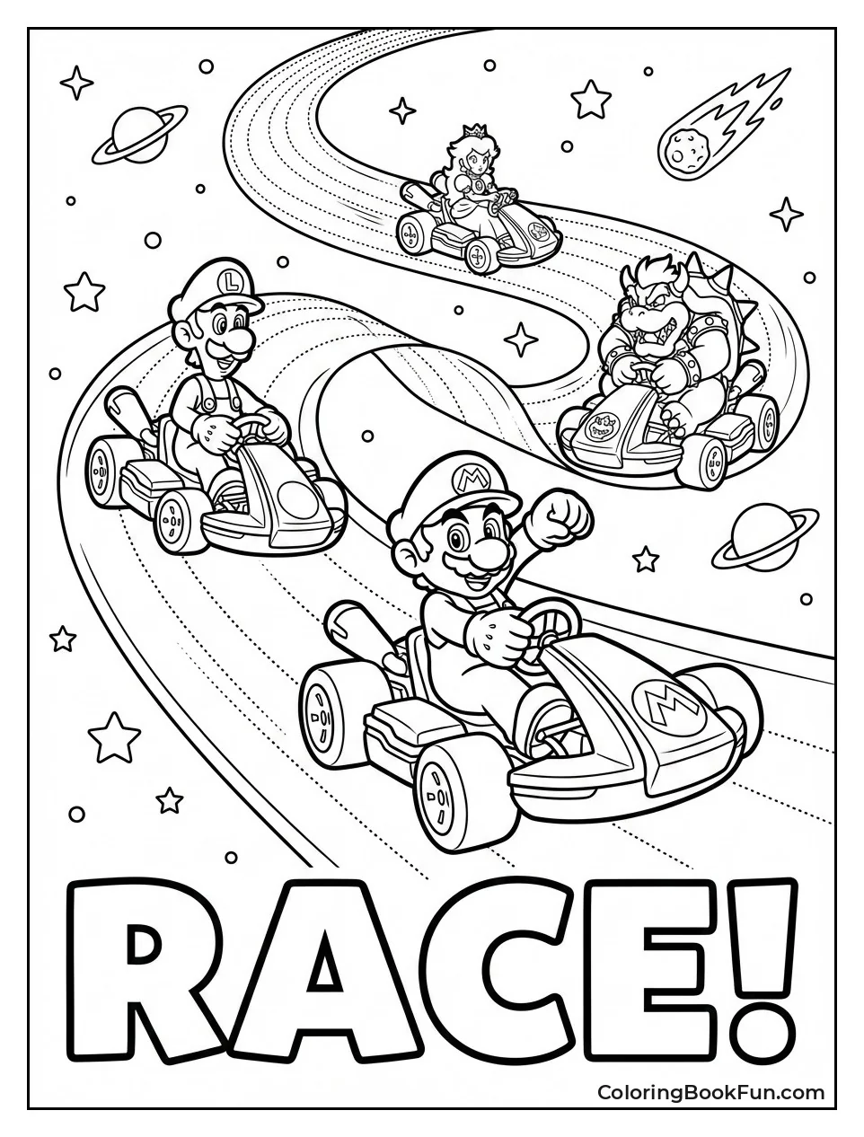 Karts Race on Rainbow Road