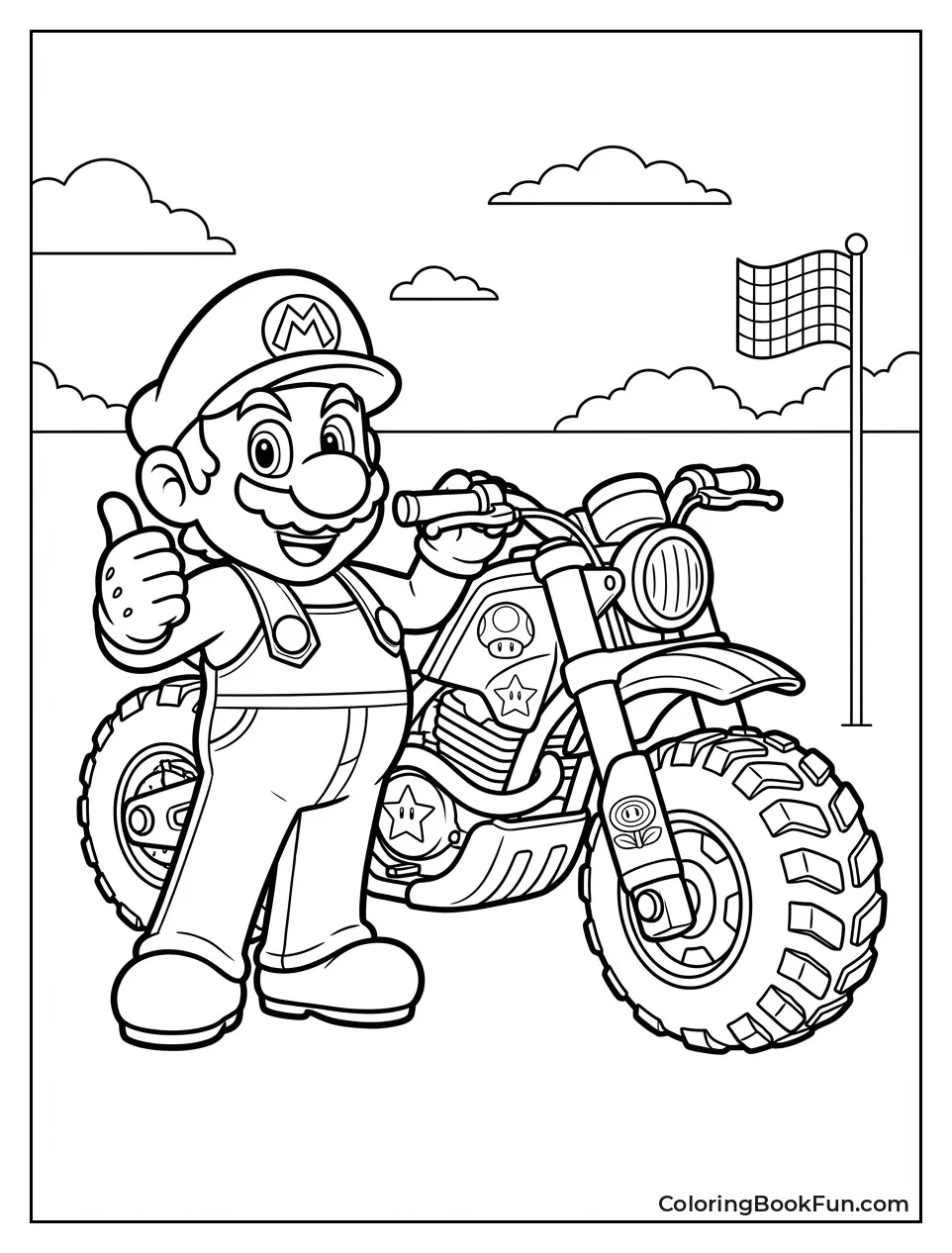 Mario Poses Rugged Bike