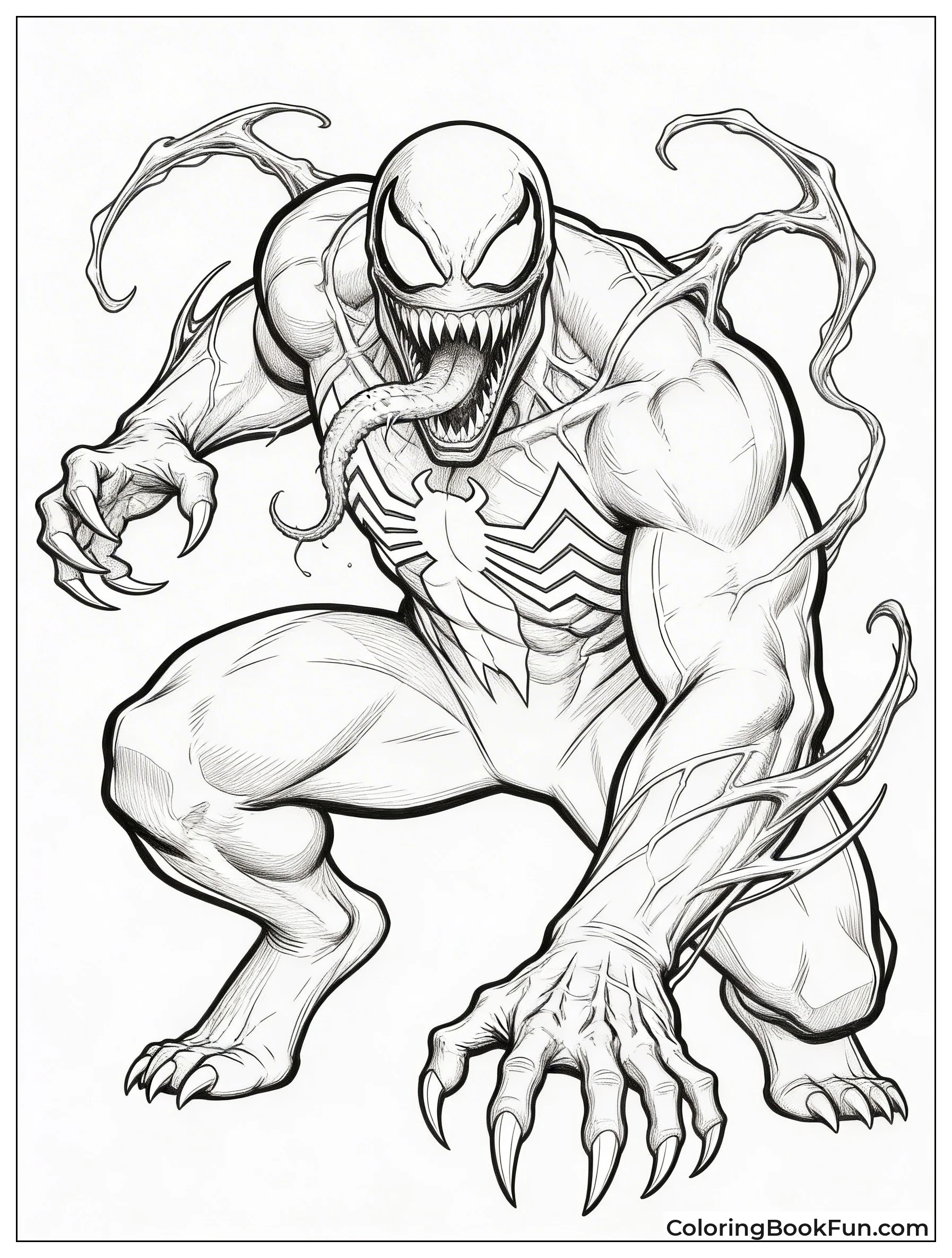 Aggressive Marvel Venom Roars