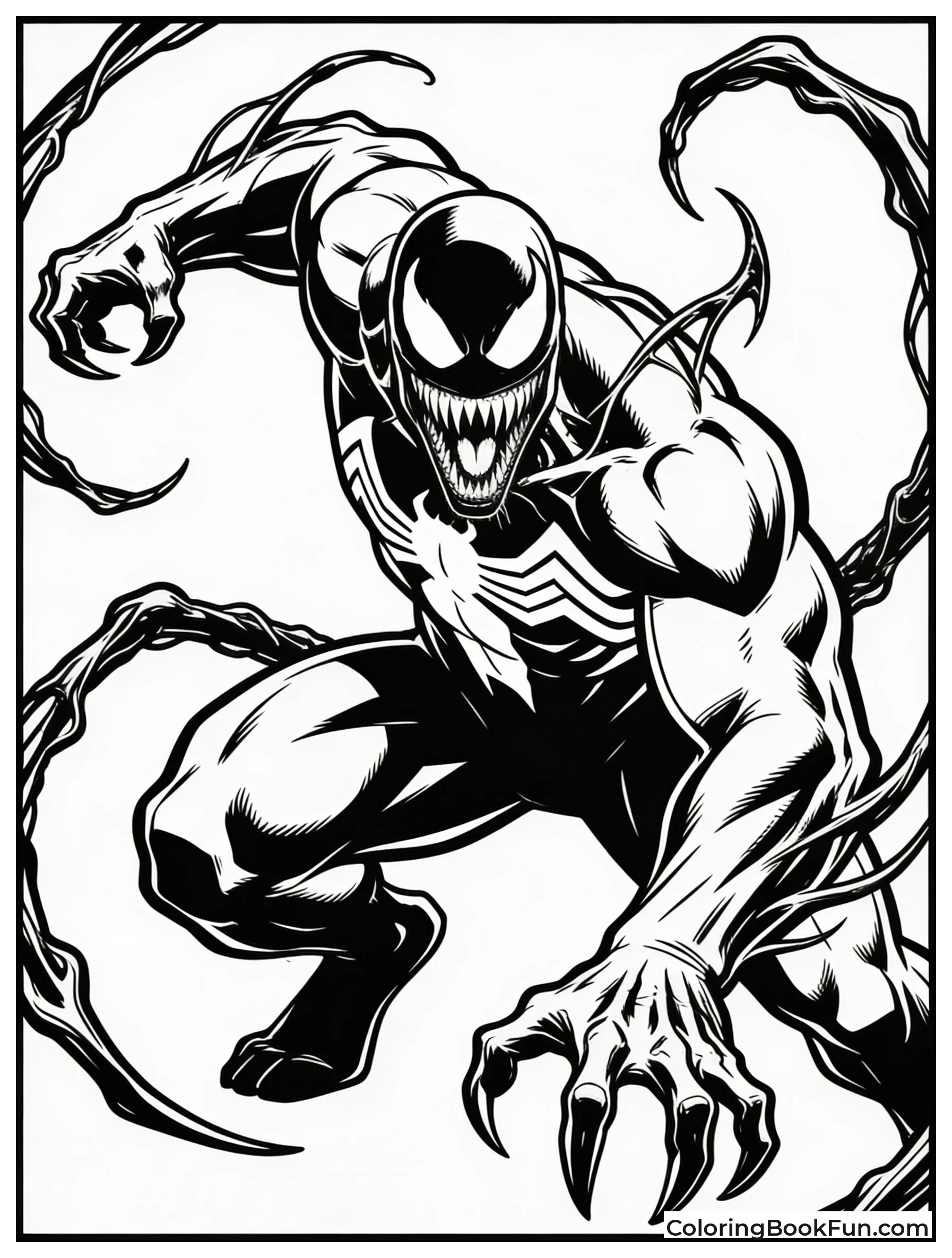 Aggressive Marvel Venom Roars
