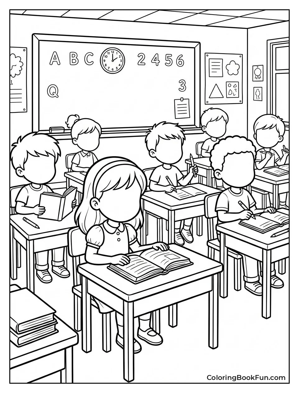 Busy Classroom Full of Kids