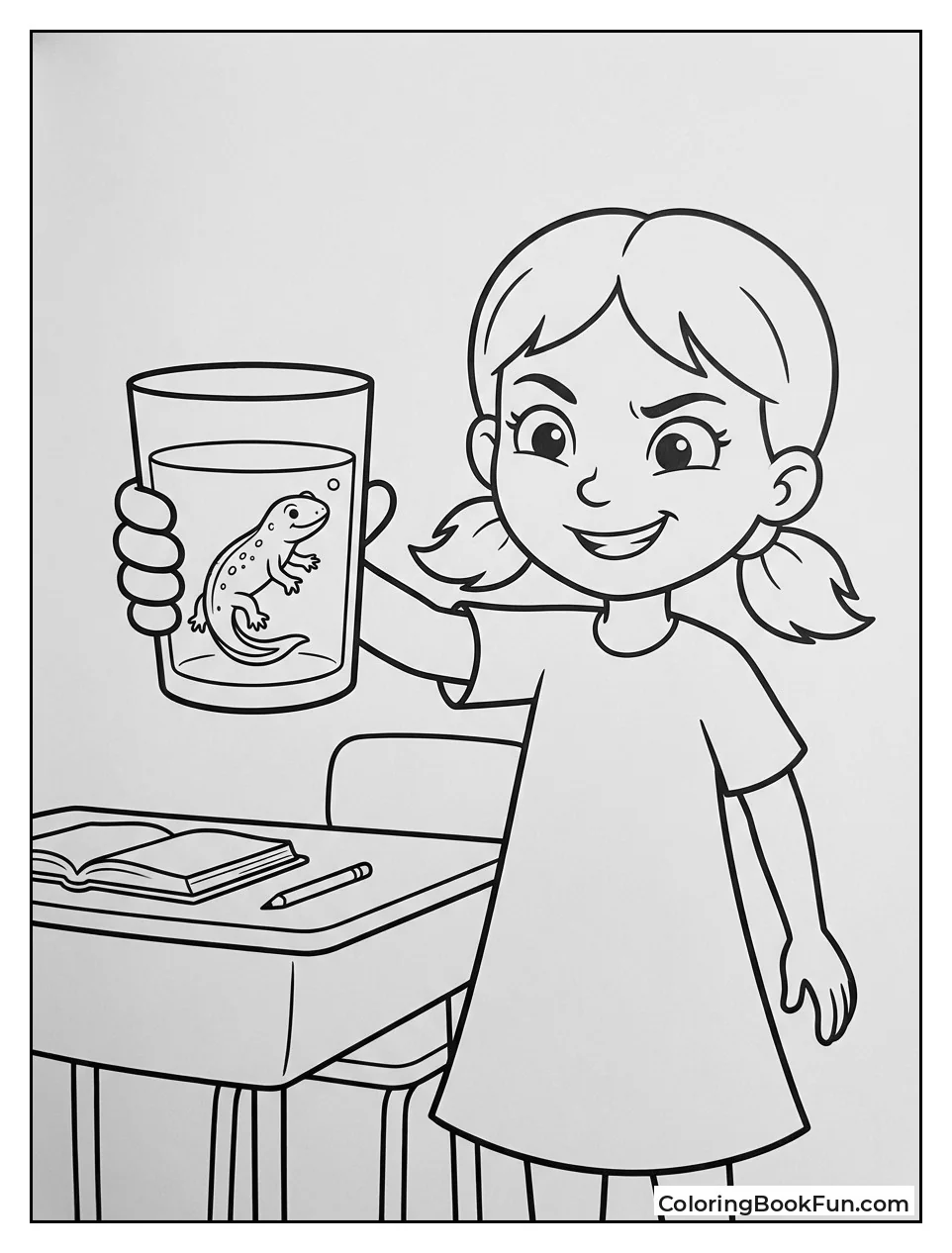 Mischievous Lavender Holds Newt Glass