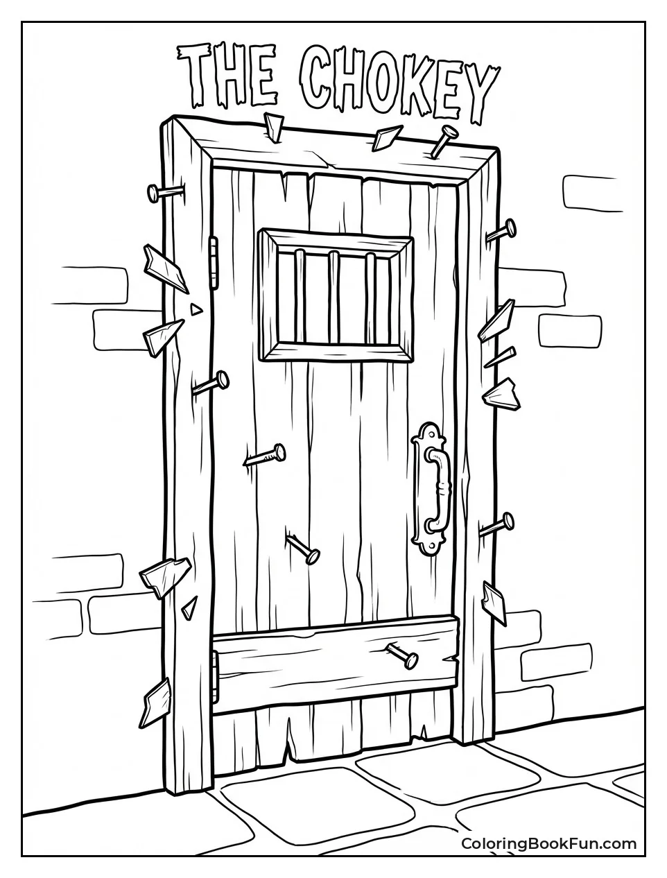 Spooky Chokey Door with Nails