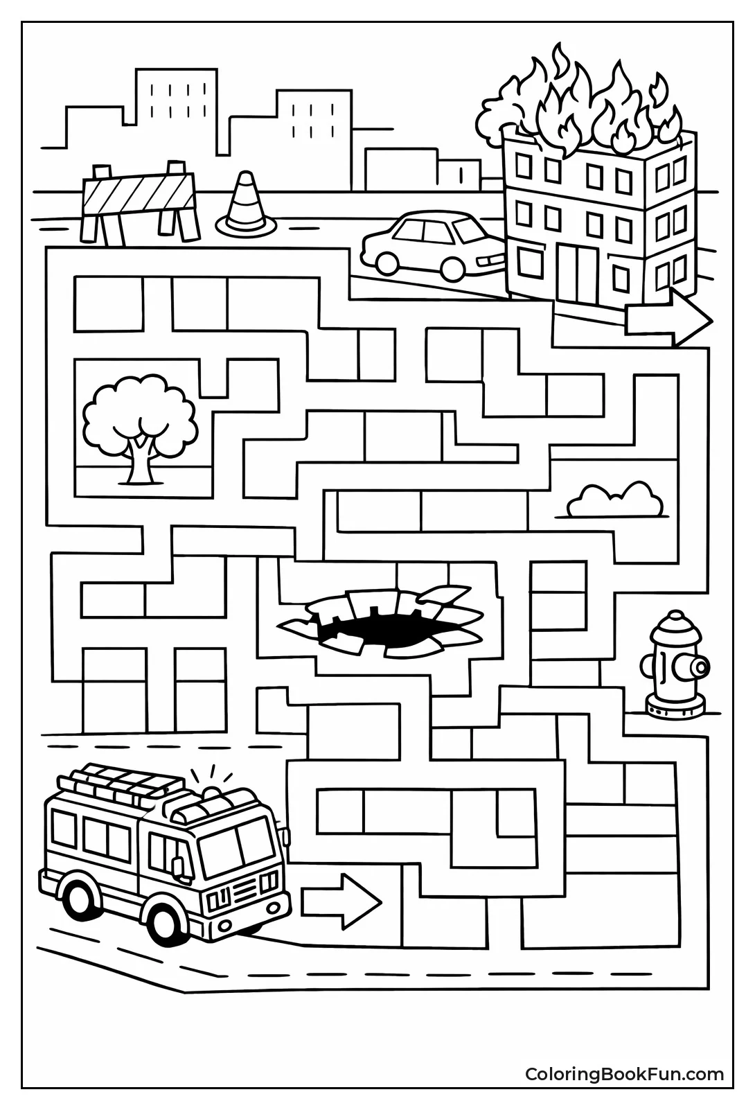 Firetruck Rushes to Fire