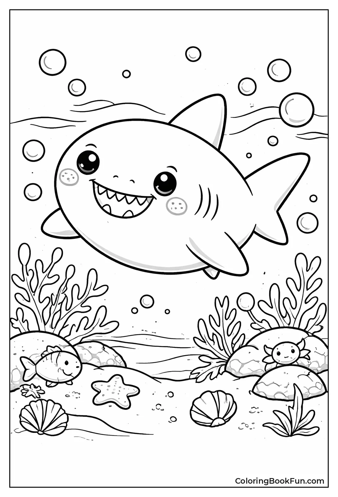 Kawaii Megalodon Smiles Big