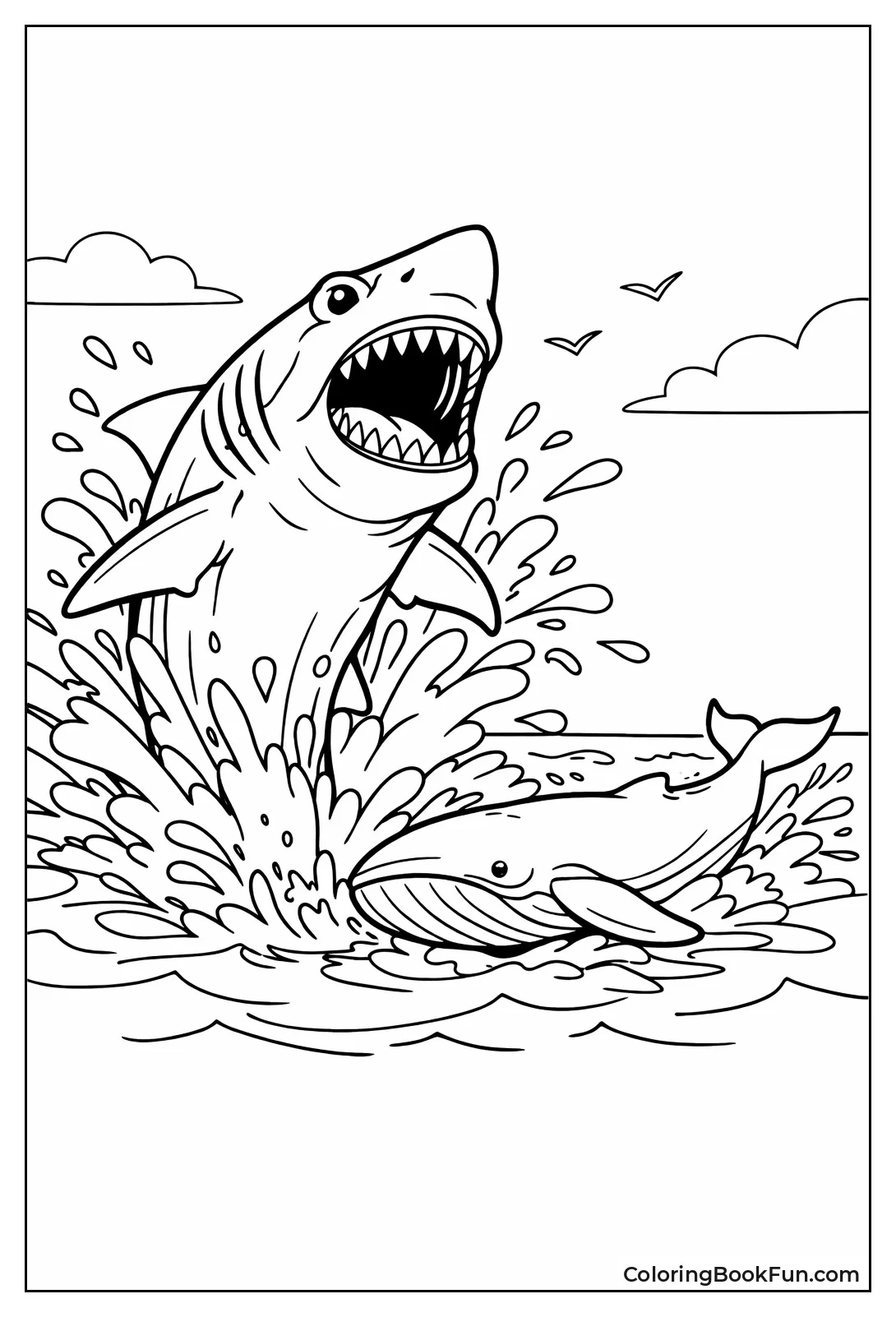 Megalodon Leaps after Whale