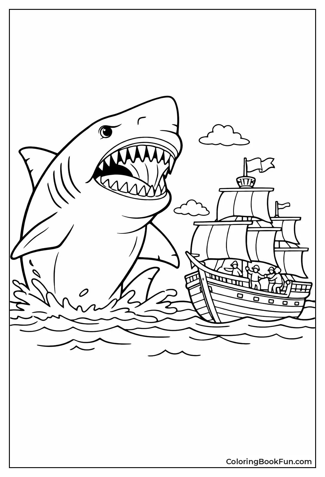 Megalodon Towers over Boat