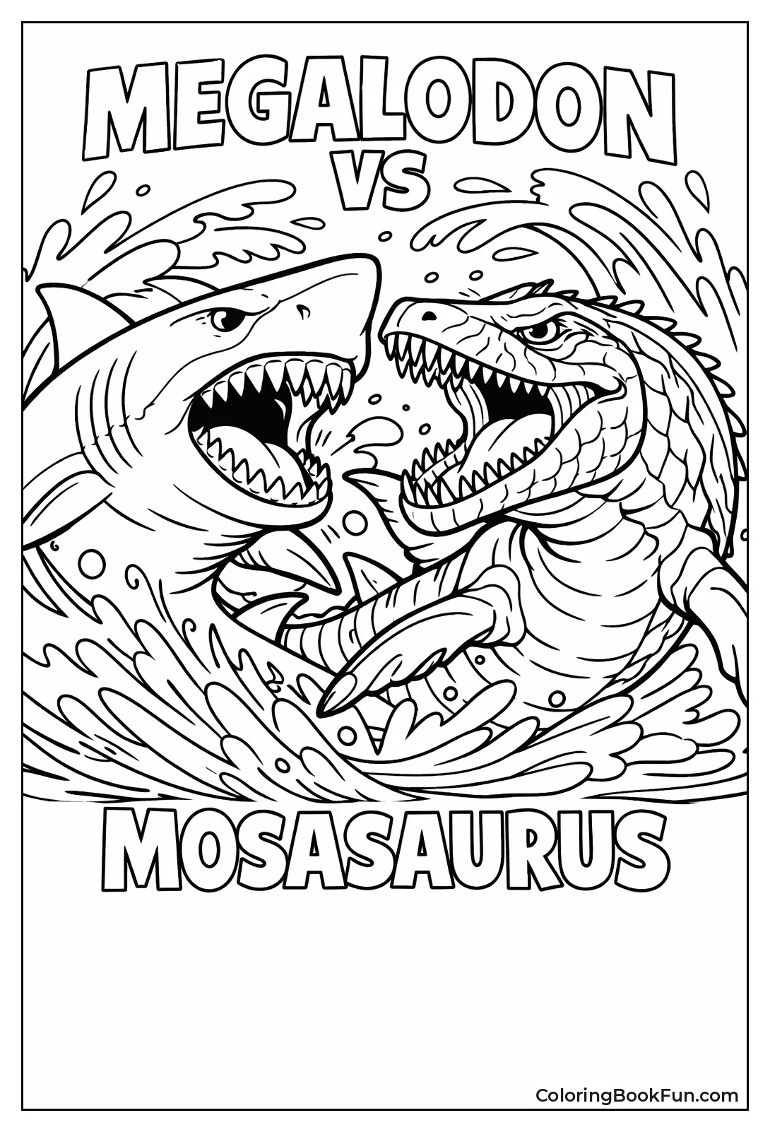 Megalodon Battles Mosasaurus