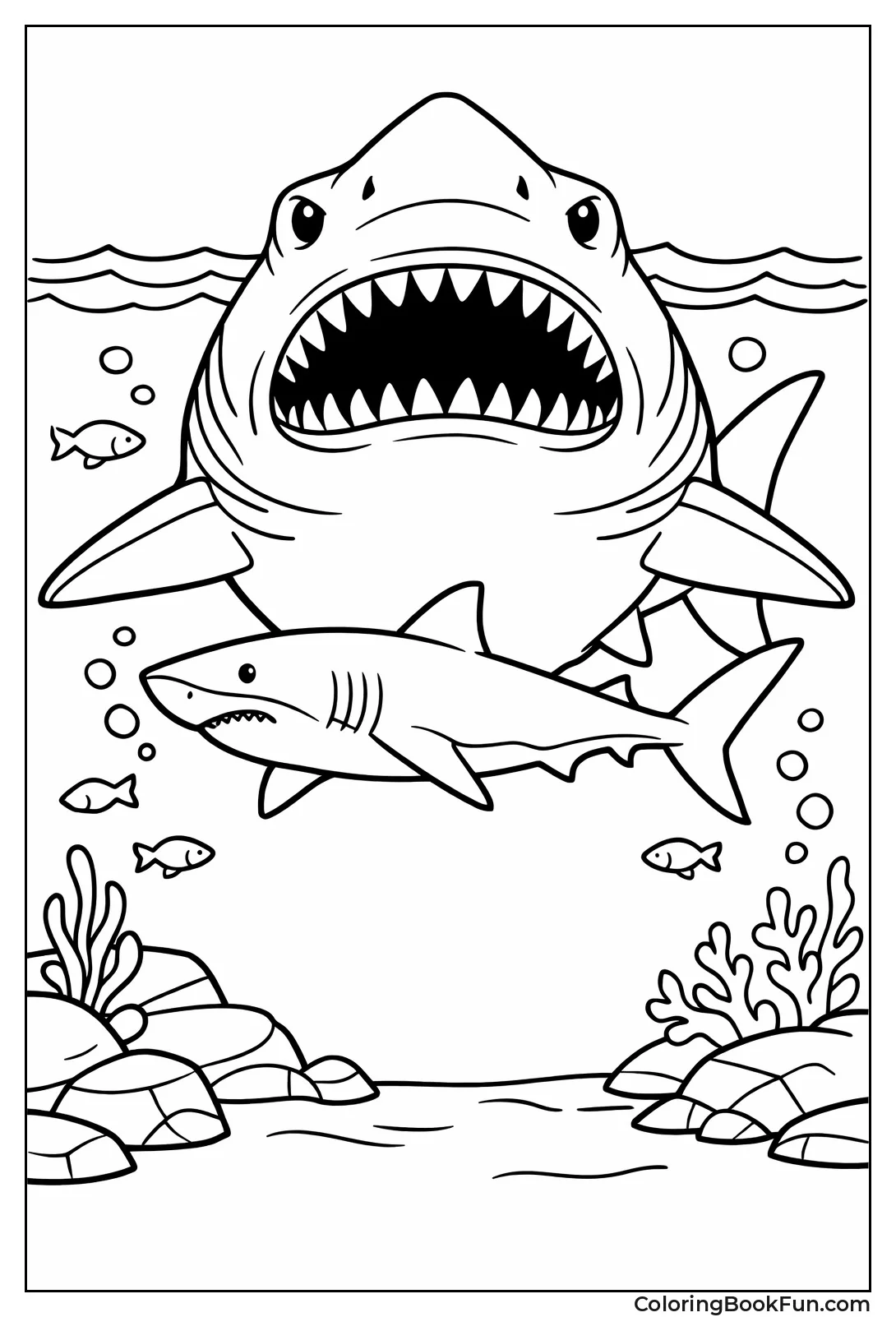 Megalodon Towers over Shark