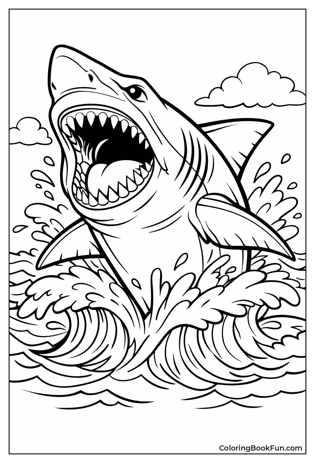 Megalodon Breaches Ocean Waves