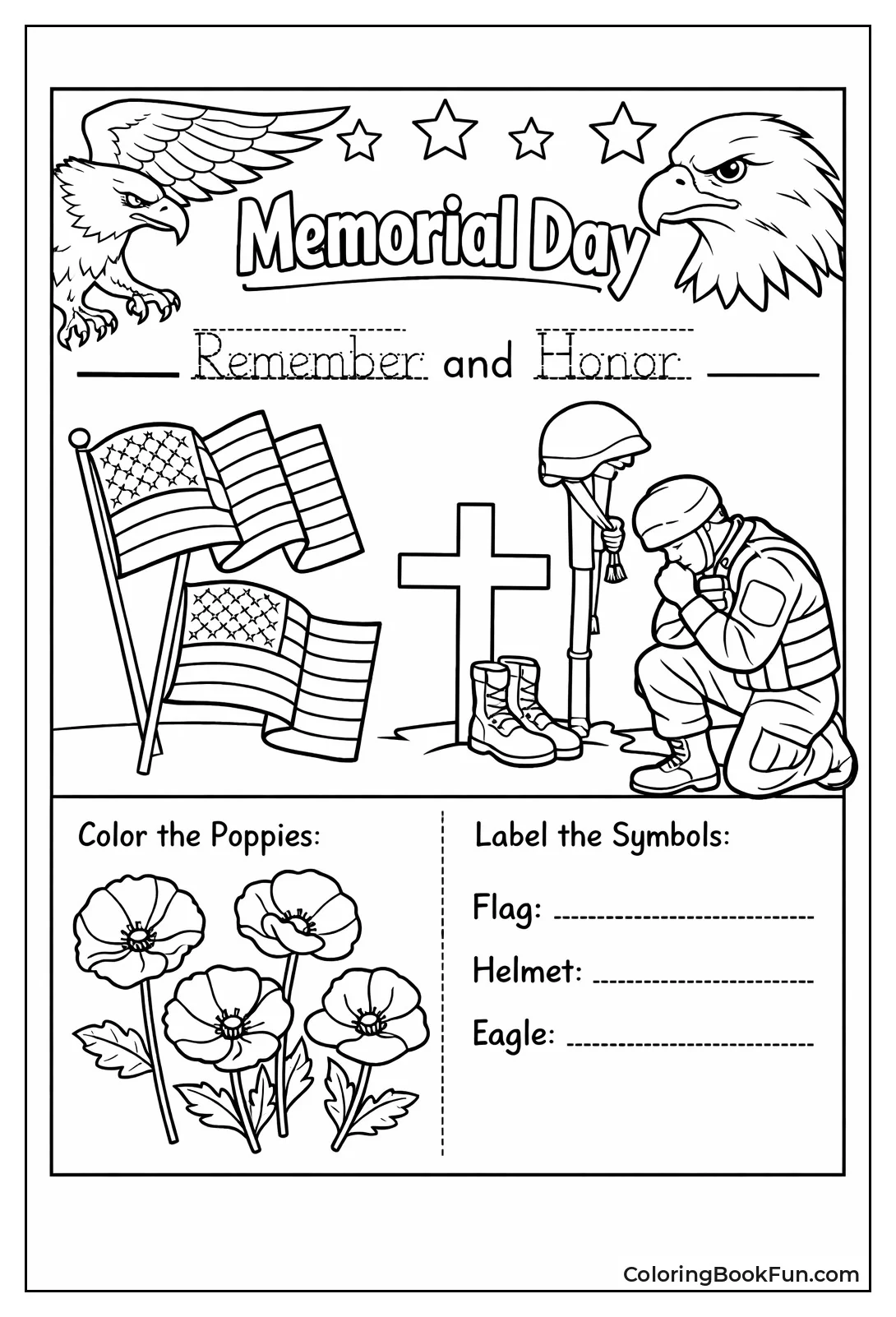 Flags Eagles and Tracing Lines