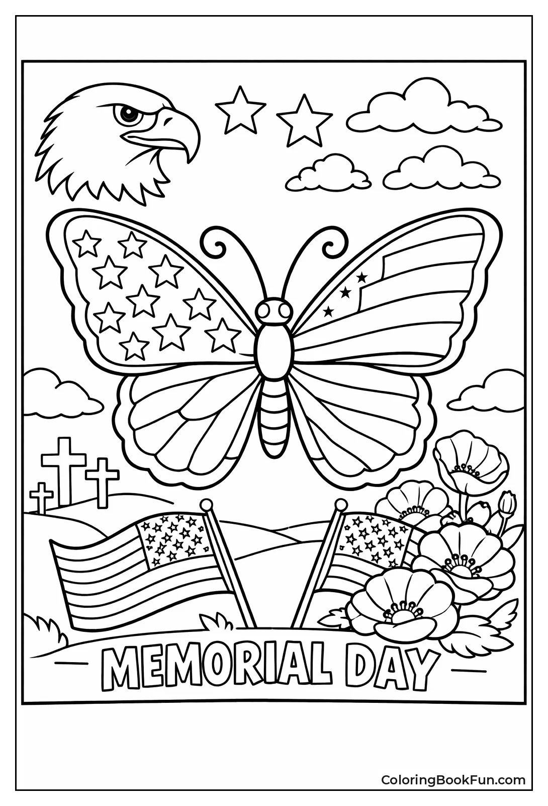 Butterfly with Flag Wings