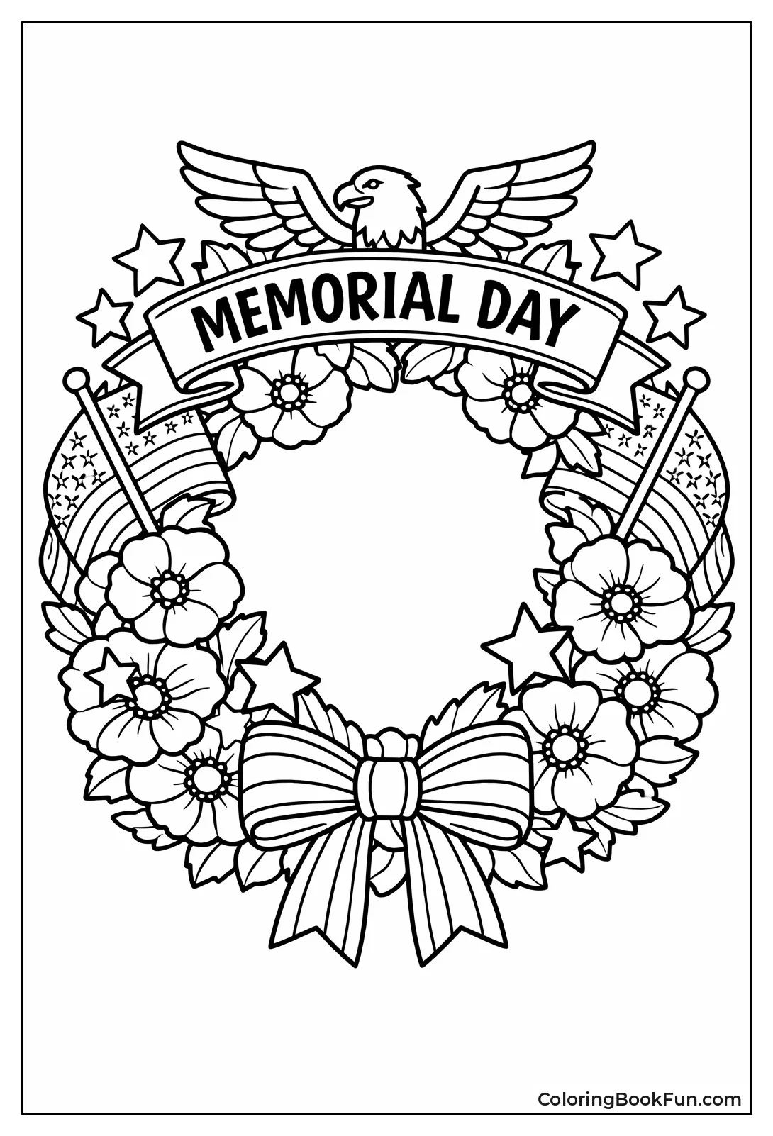 Wreath with Poppies and Stars