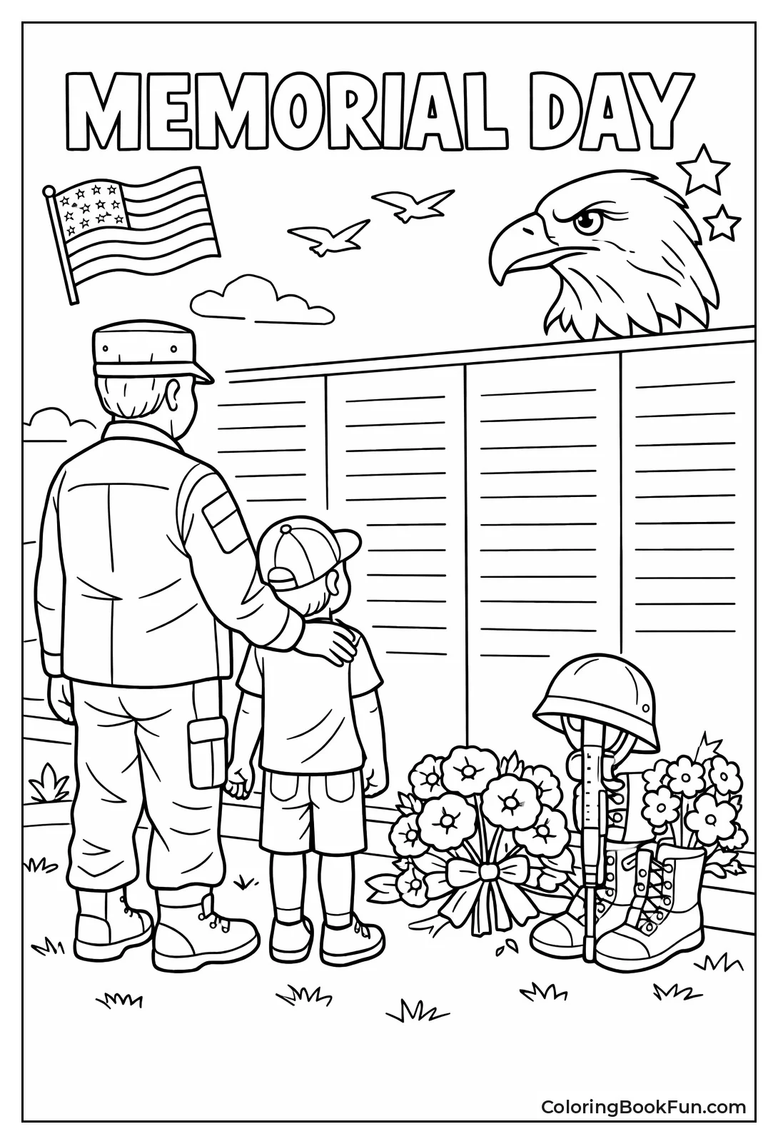 Veteran and Child at Wall