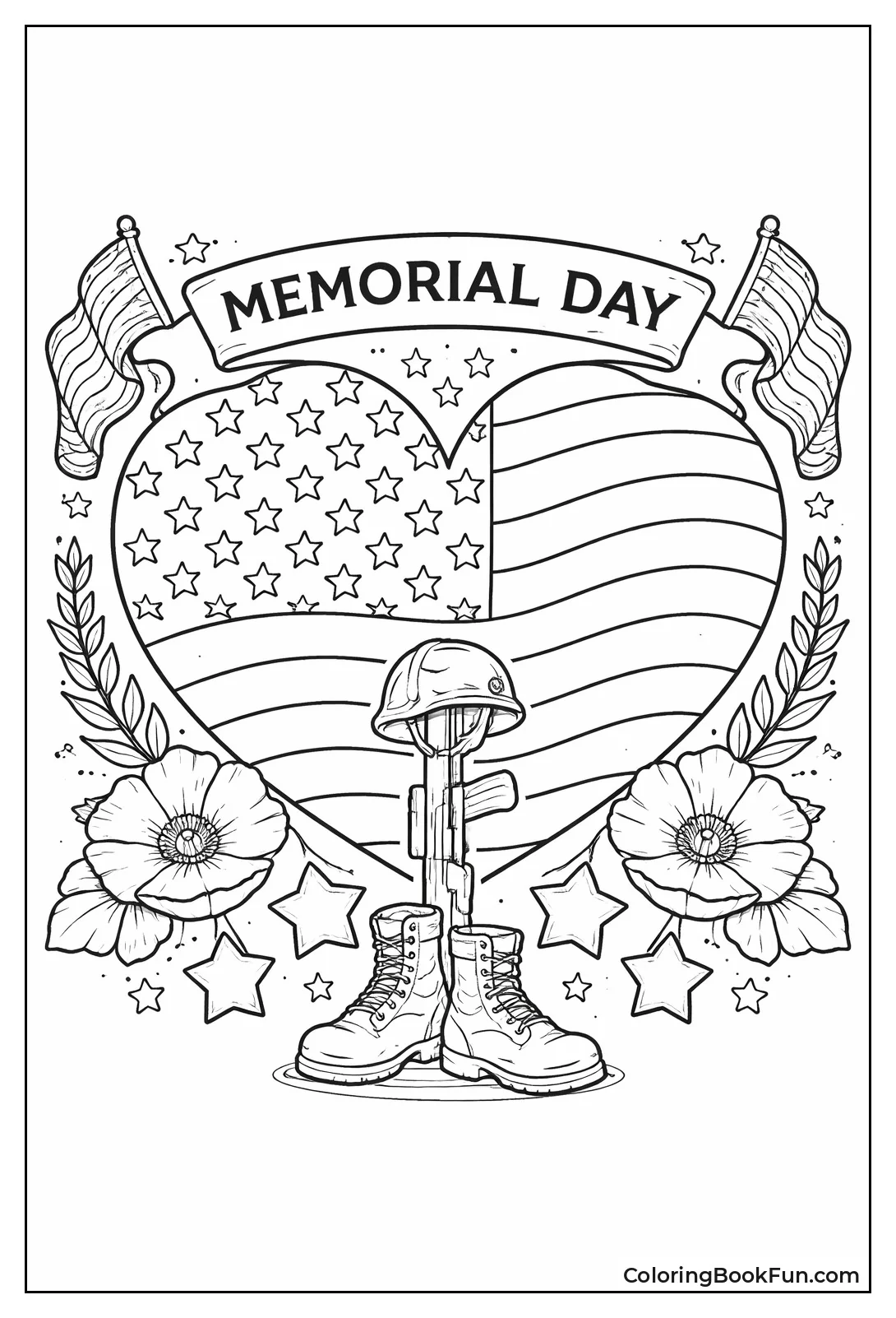 Heart Filled with Flag Pattern