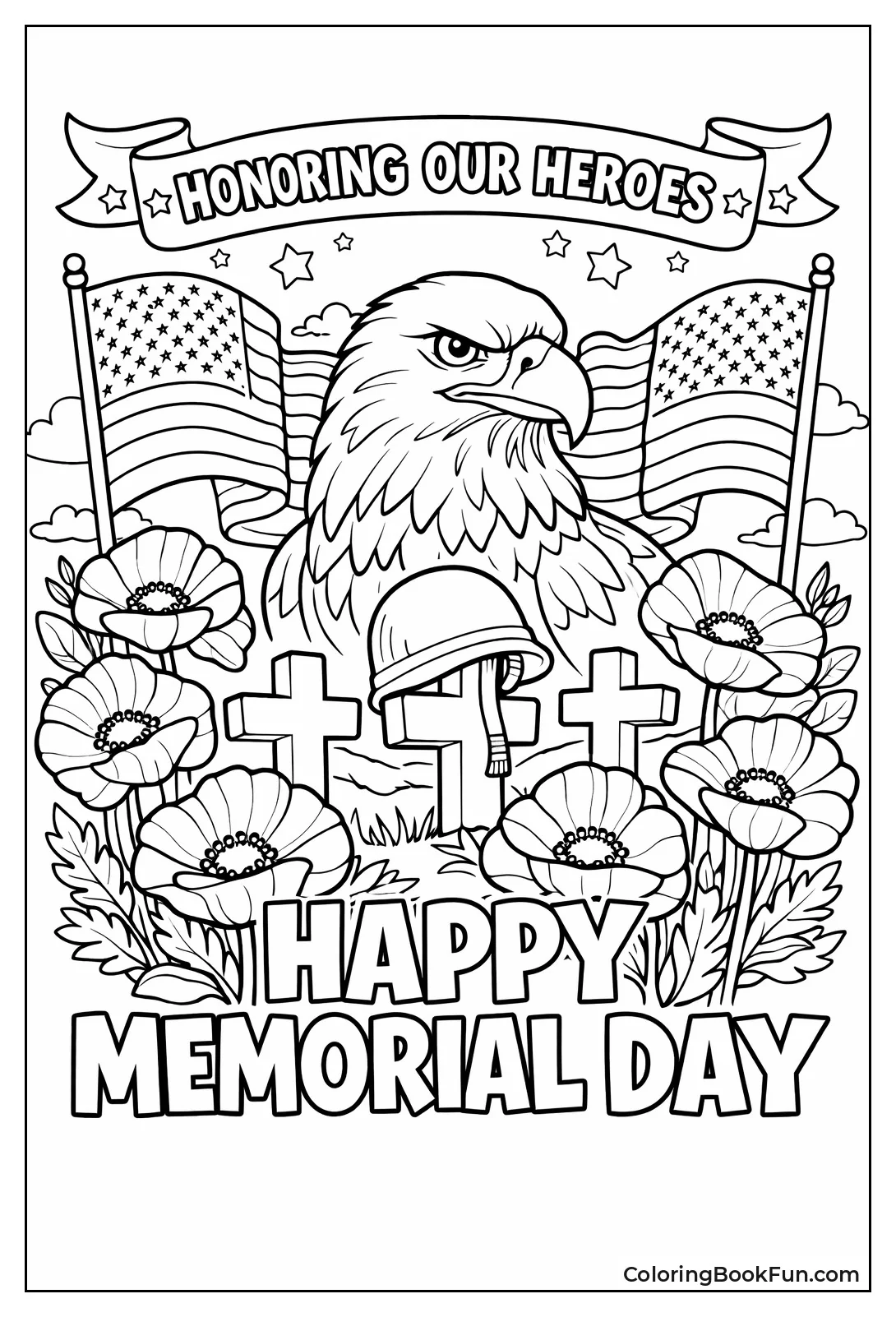 Banner with Flags and Eagle