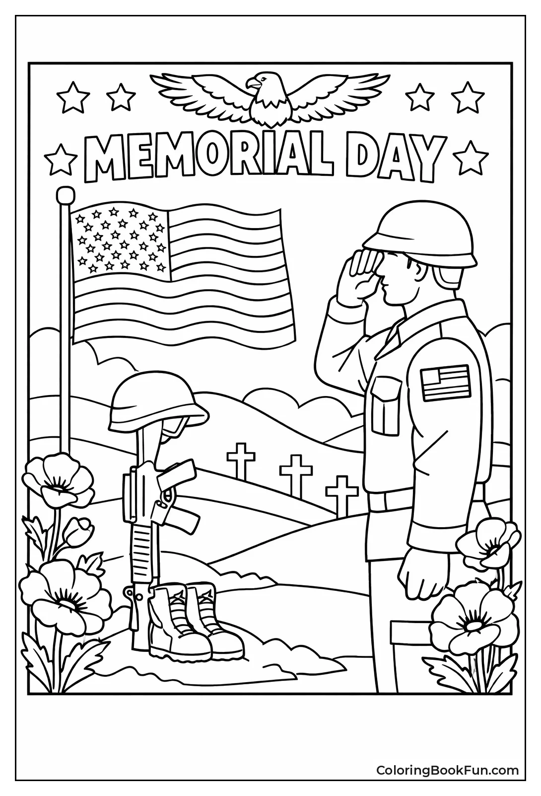 Soldier Saluting the Flag