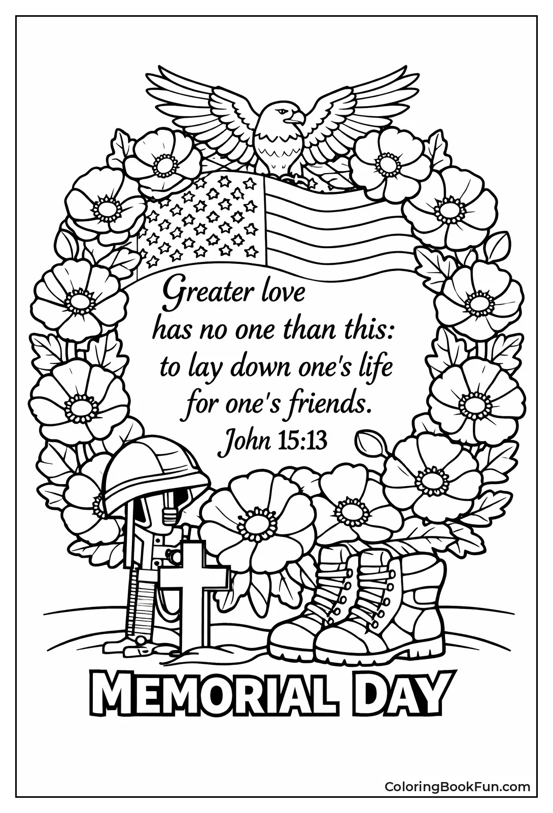 Poppy Wreath around Bible Verse