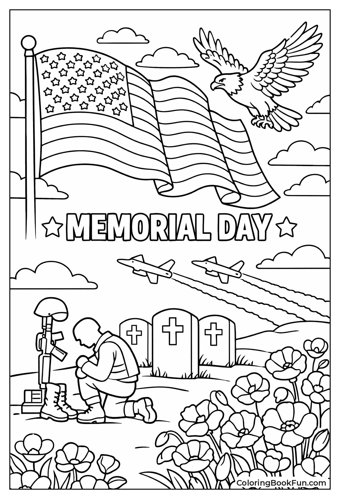 Waving American Flag