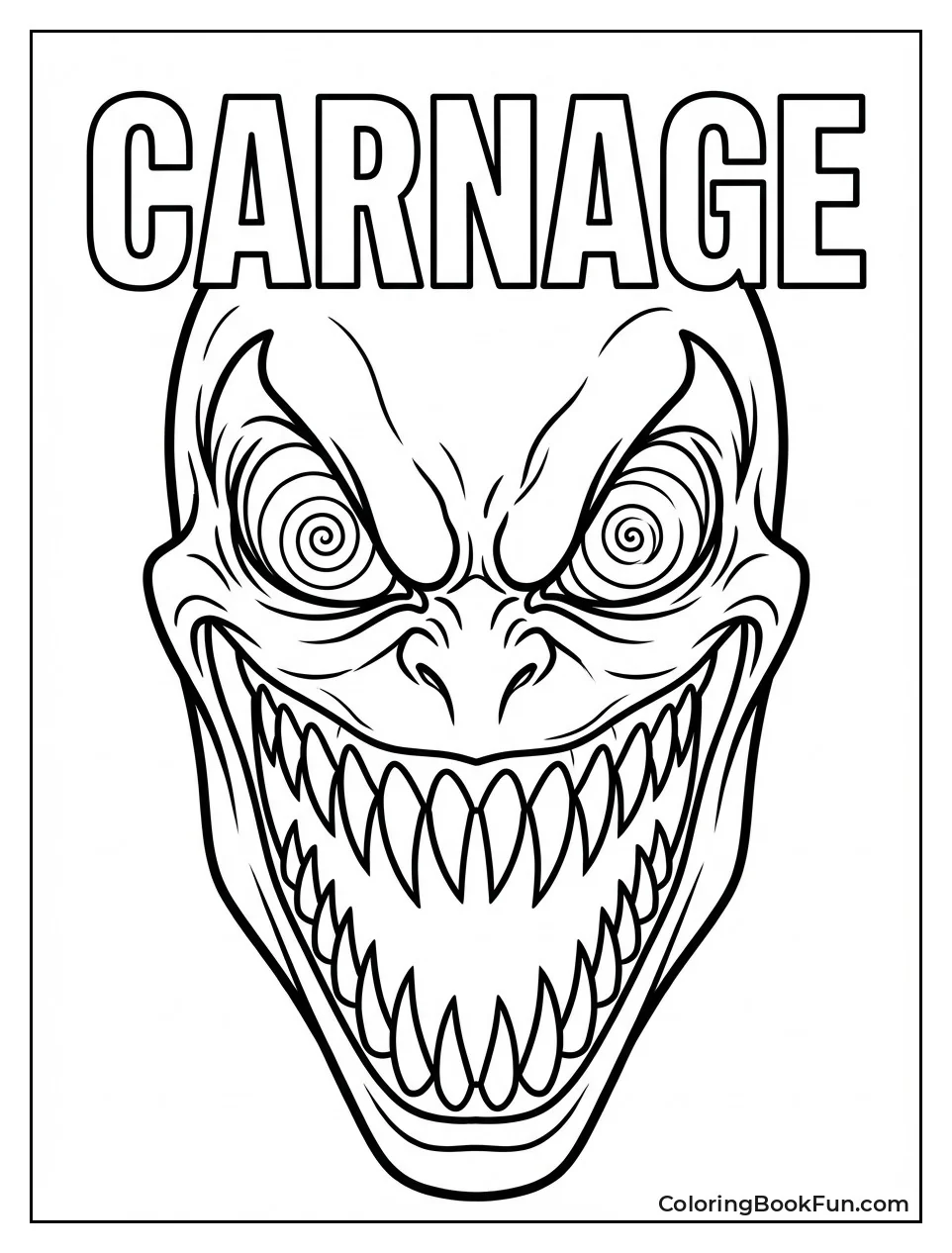 Carnage Snarls with Wild Eyes