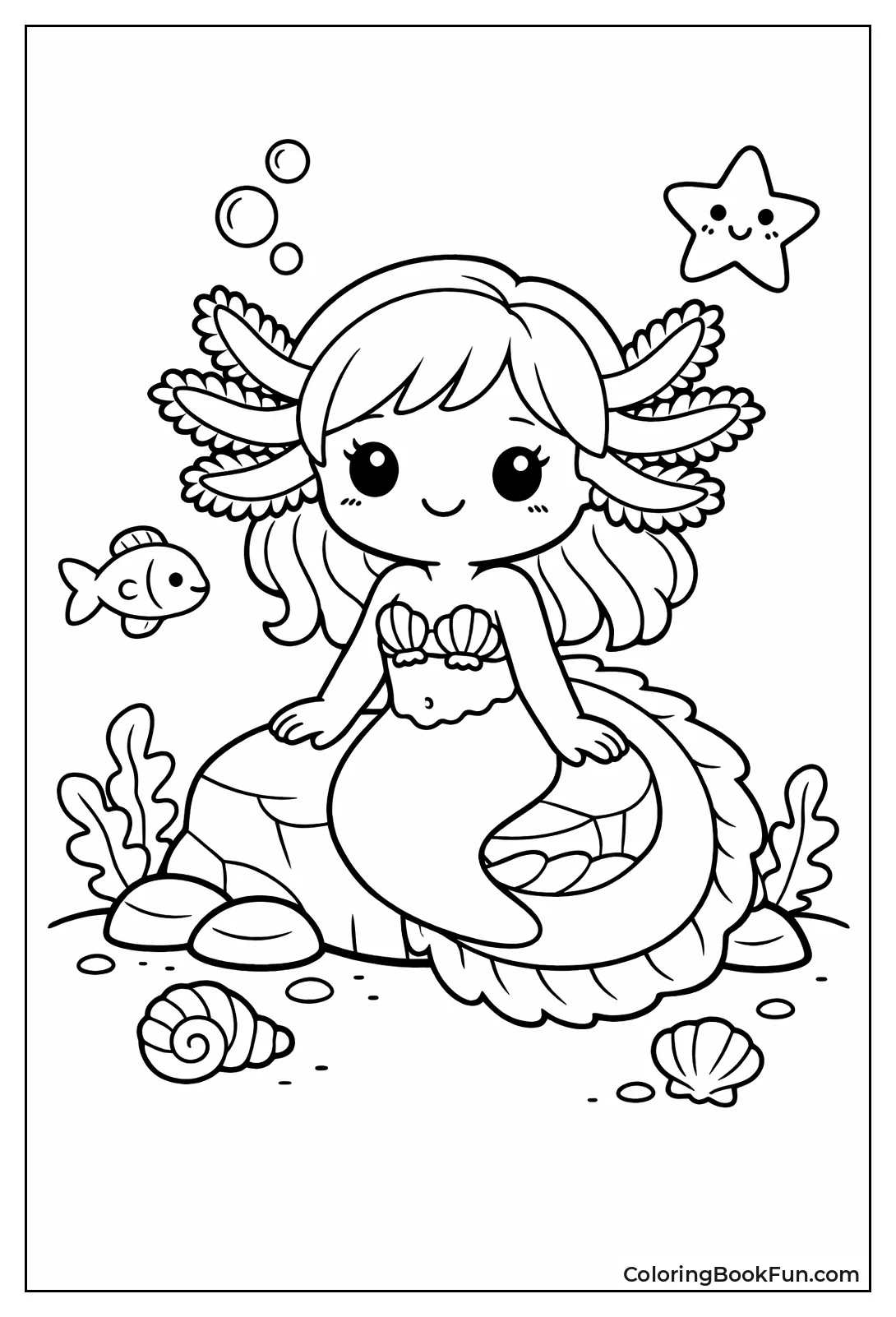 Mermaid Axolotl Hybrid Swims