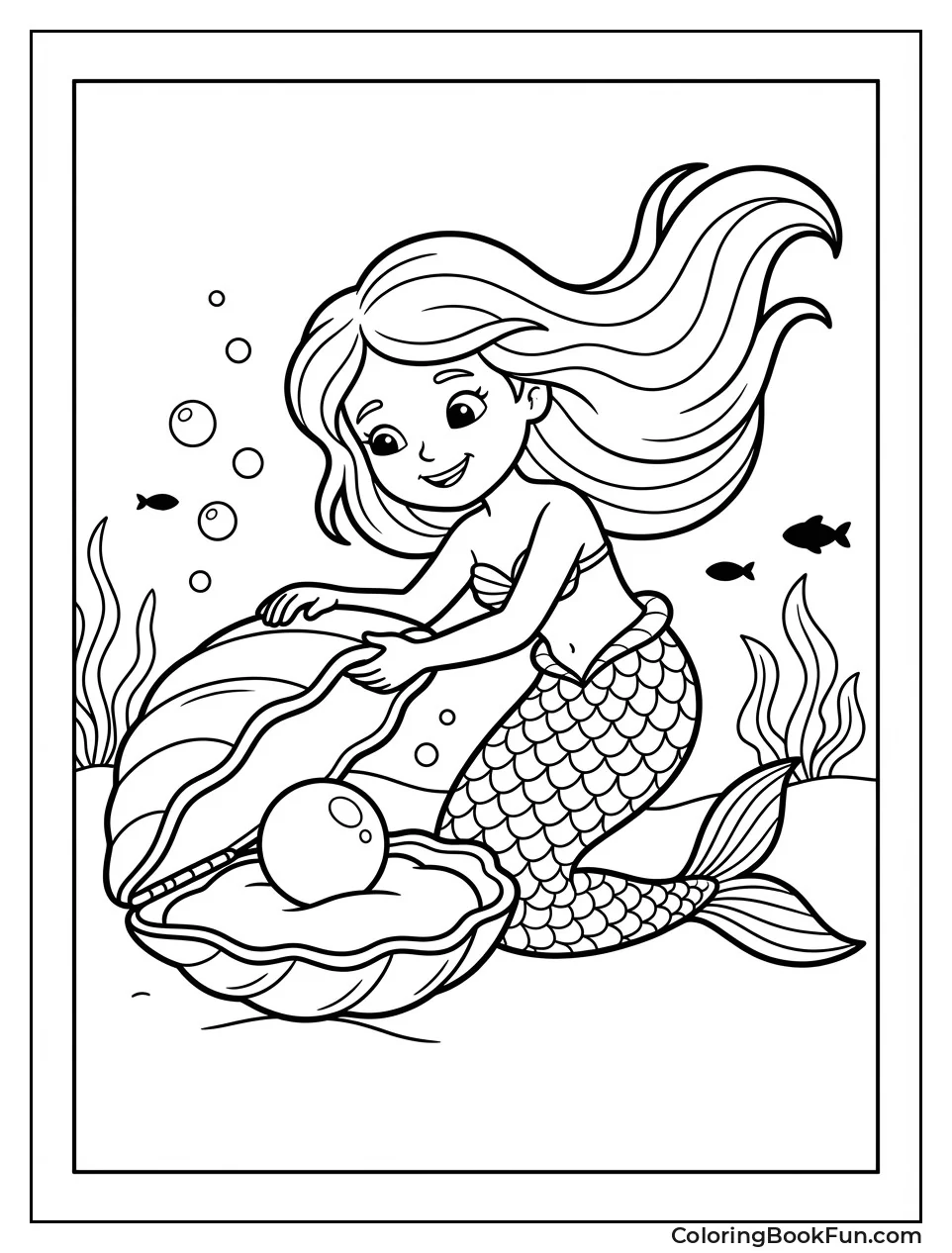 Mermaid Discovering Giant Pearl