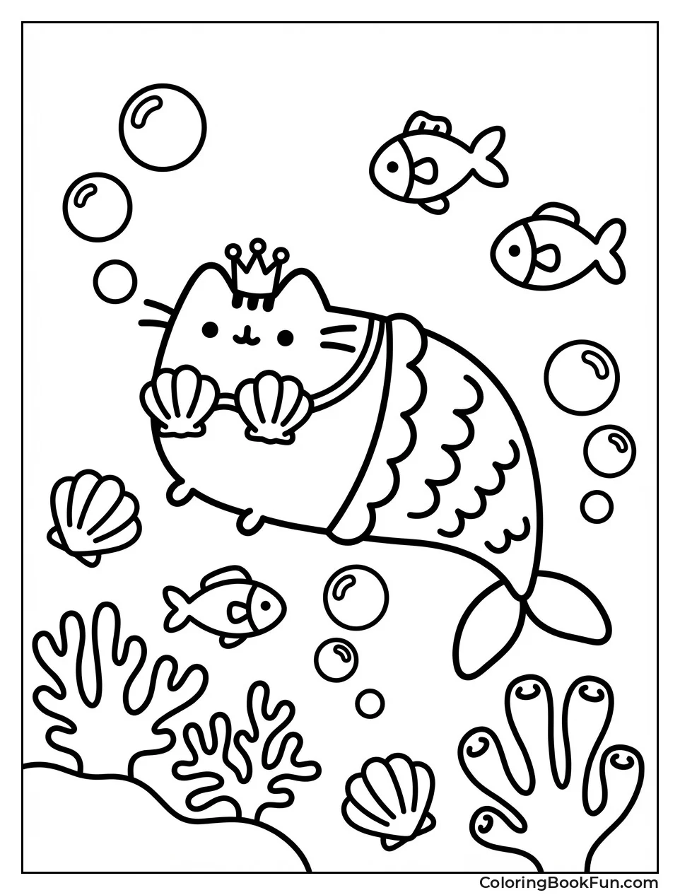 Mermaid Pusheen Swimming