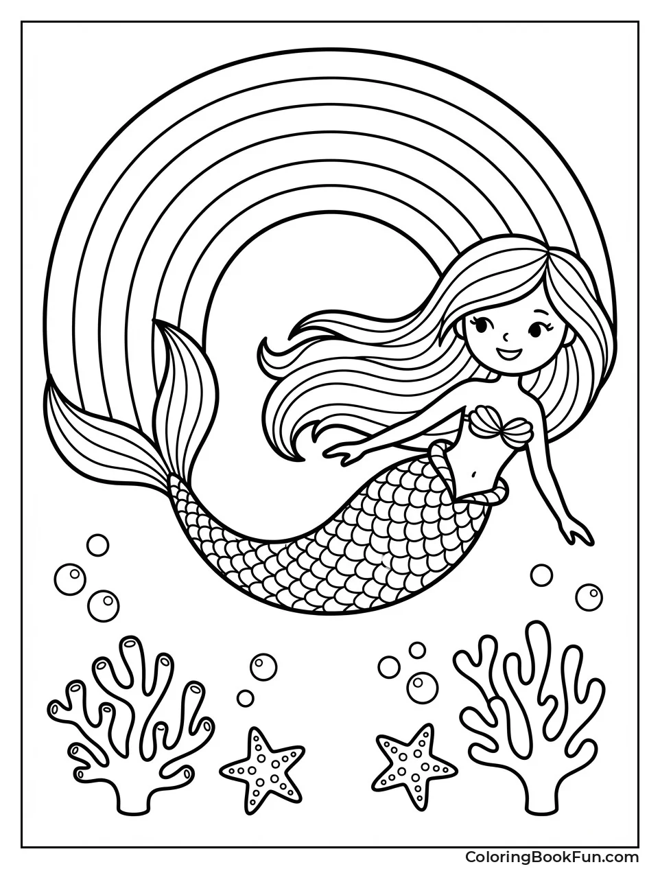 Mermaid with Rainbow Tail