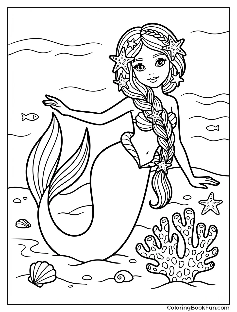 Mermaid with Starfish in Hair