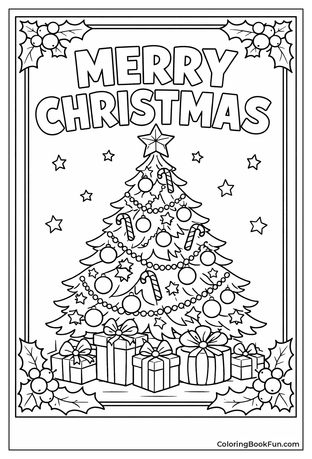 Elegant Holly Christmas Tree