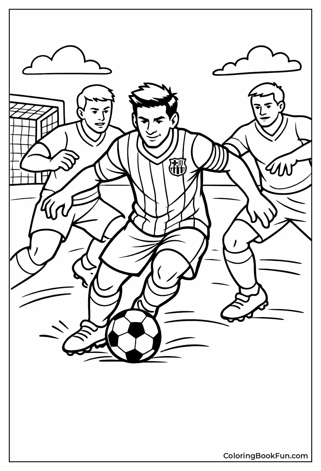 Messi Dribbles past Defenders