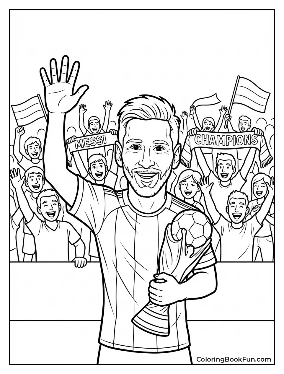 Messi Waves to Cheering Fans