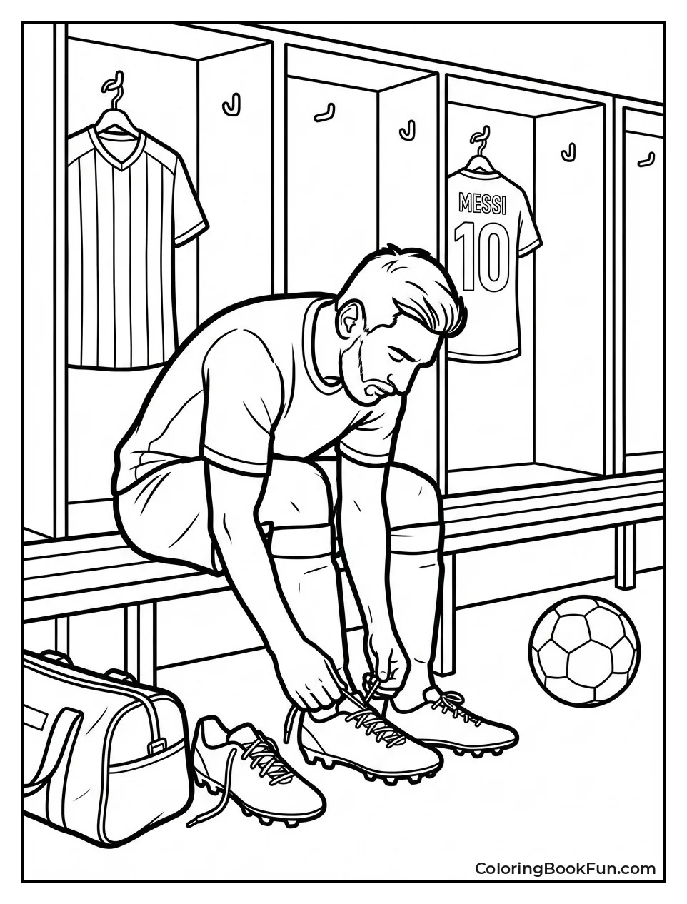 Messi Laces Cleats in Locker