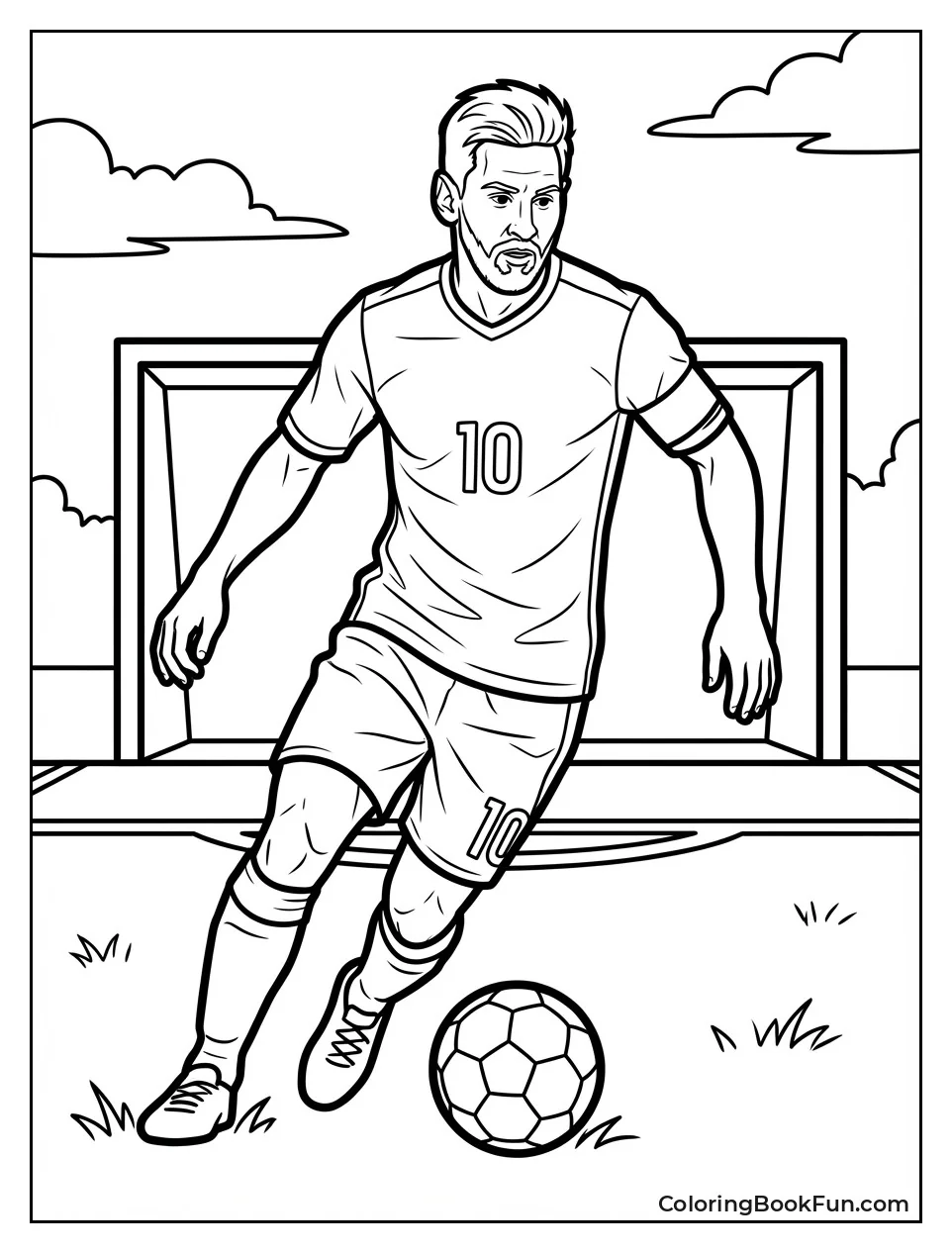 Messi Dribbles Soccer Ball