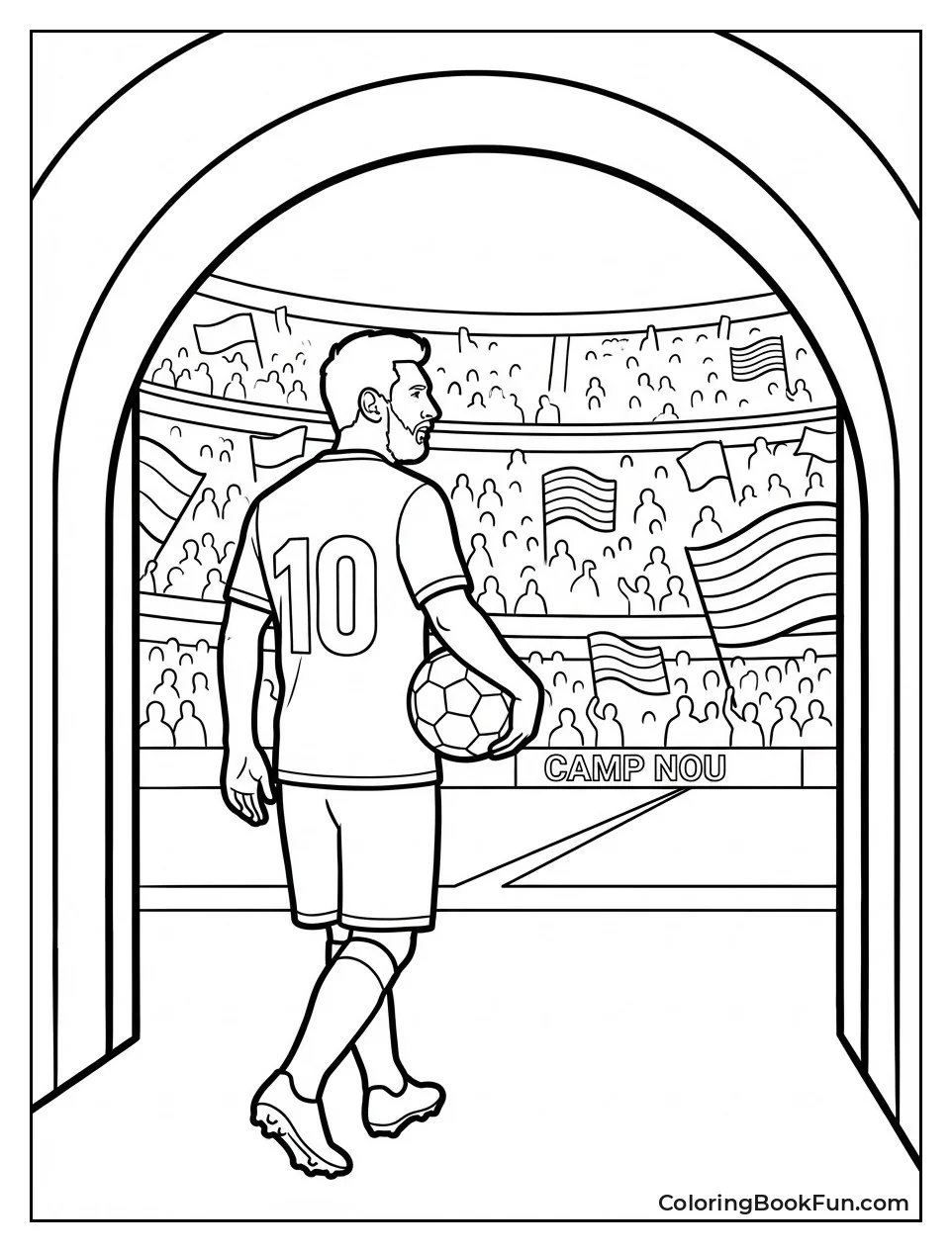 Messi Walks into Packed Stadium