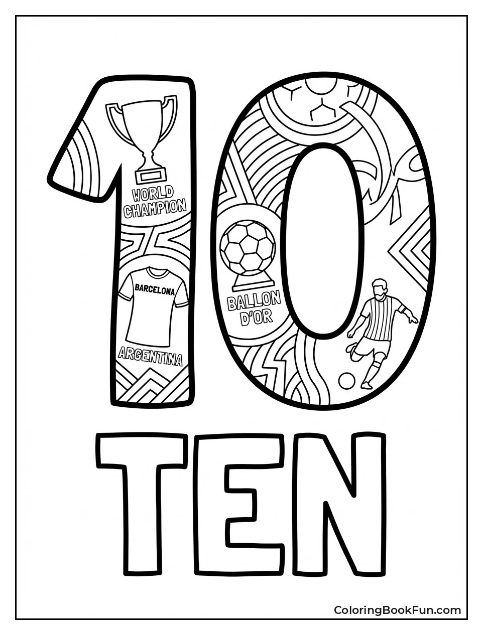 Stylized Number Ten Milestones