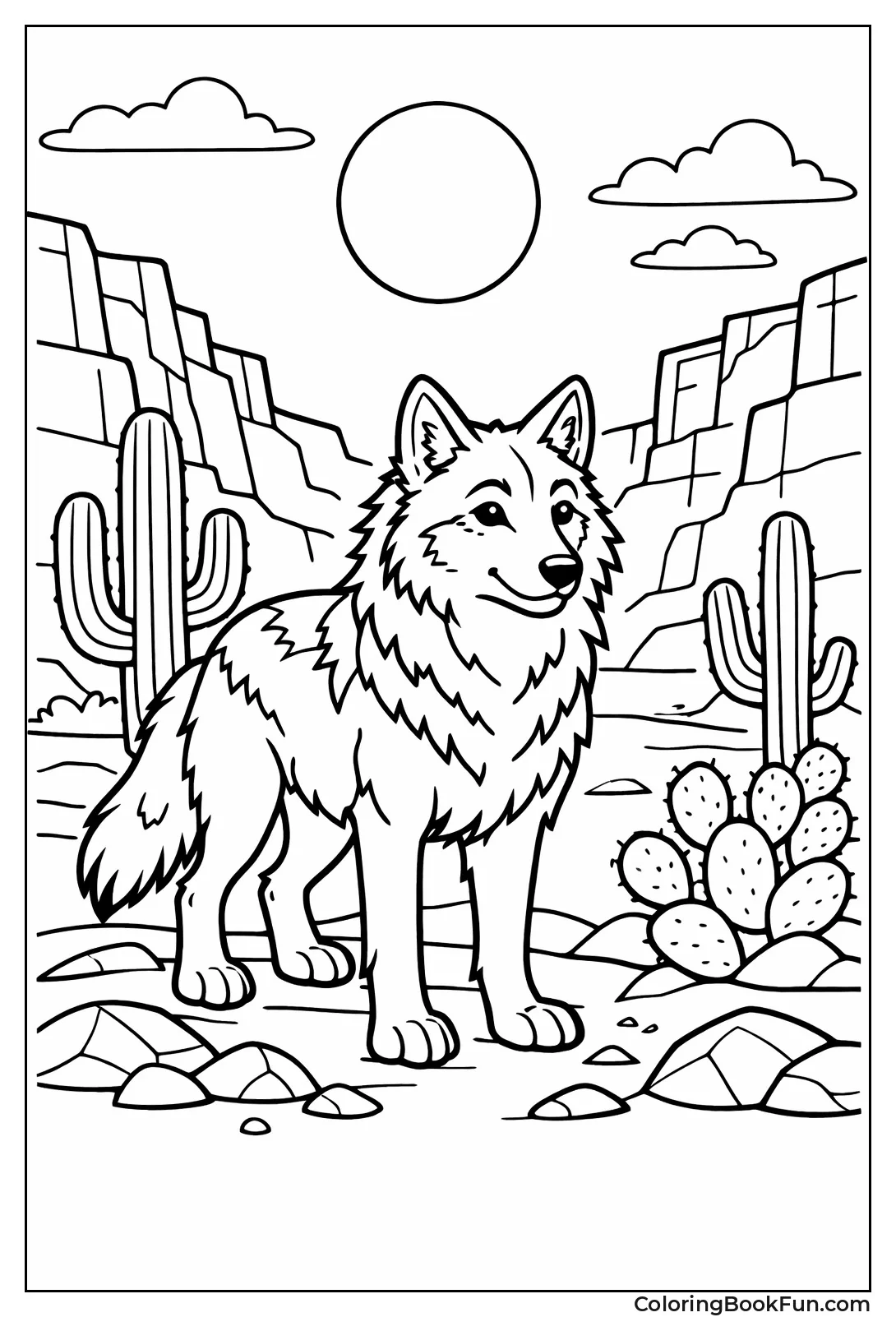 Mexican Wolf in Desert