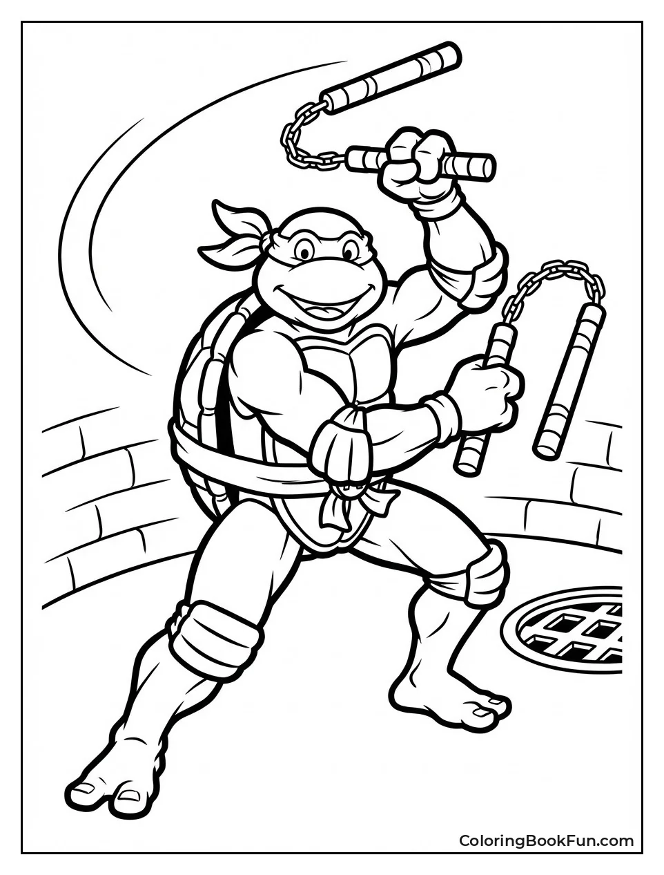 Michelangelo Swings His Nunchaku