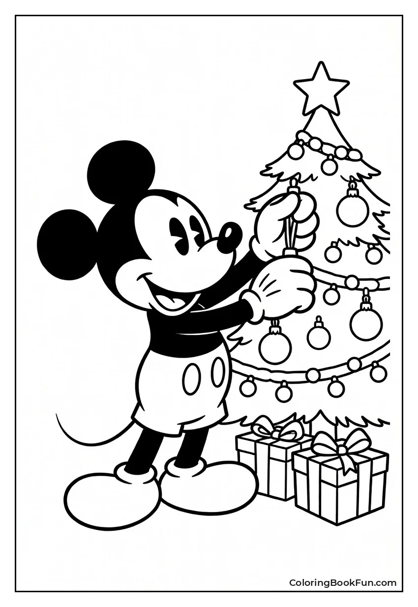 Mickey Trims Tree