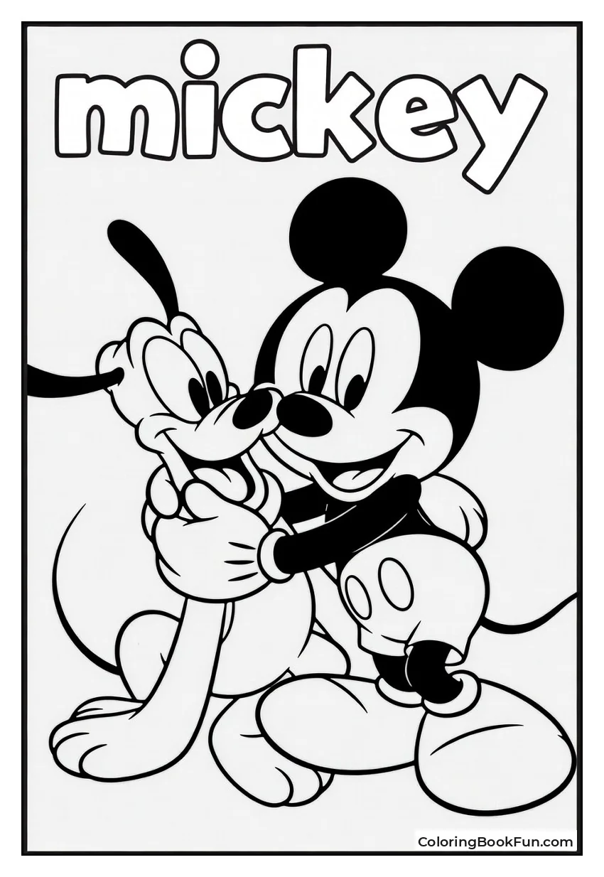 Mickey Hugs Pluto