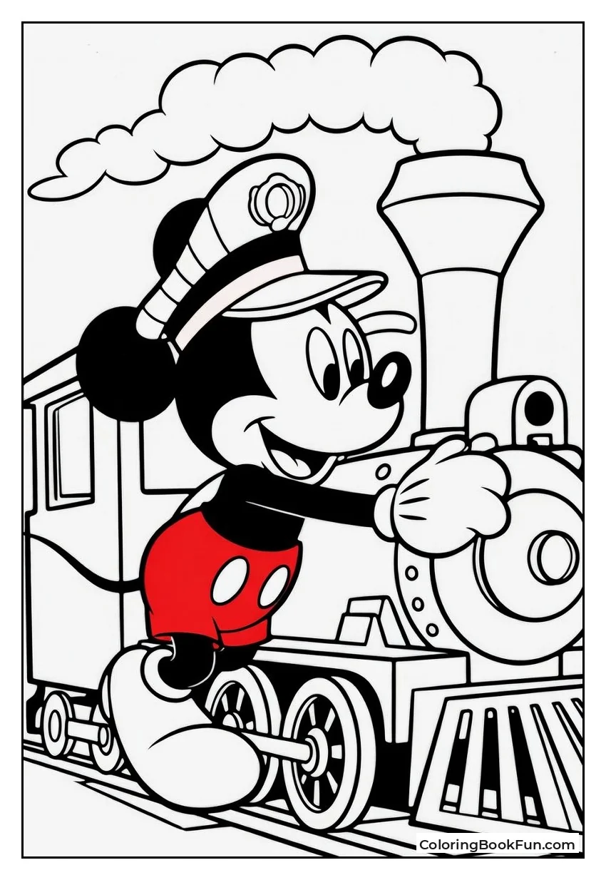 Mickey Pulls Train Whistle