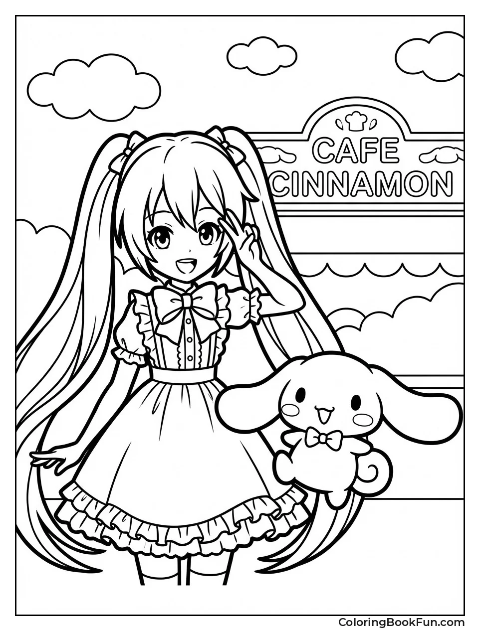 Miku Posing with Cinnamoroll