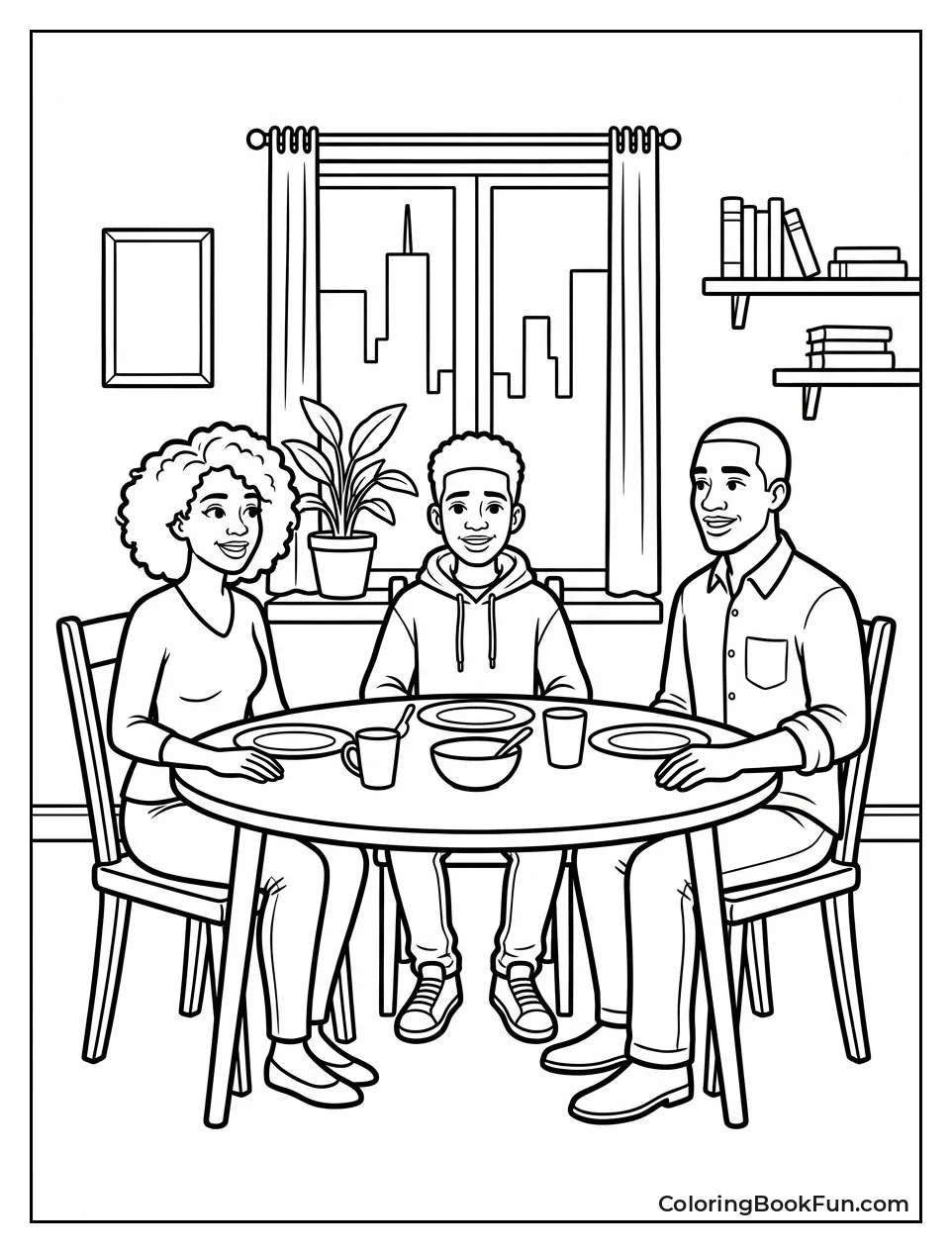 Miles Dines with Mom and Dad