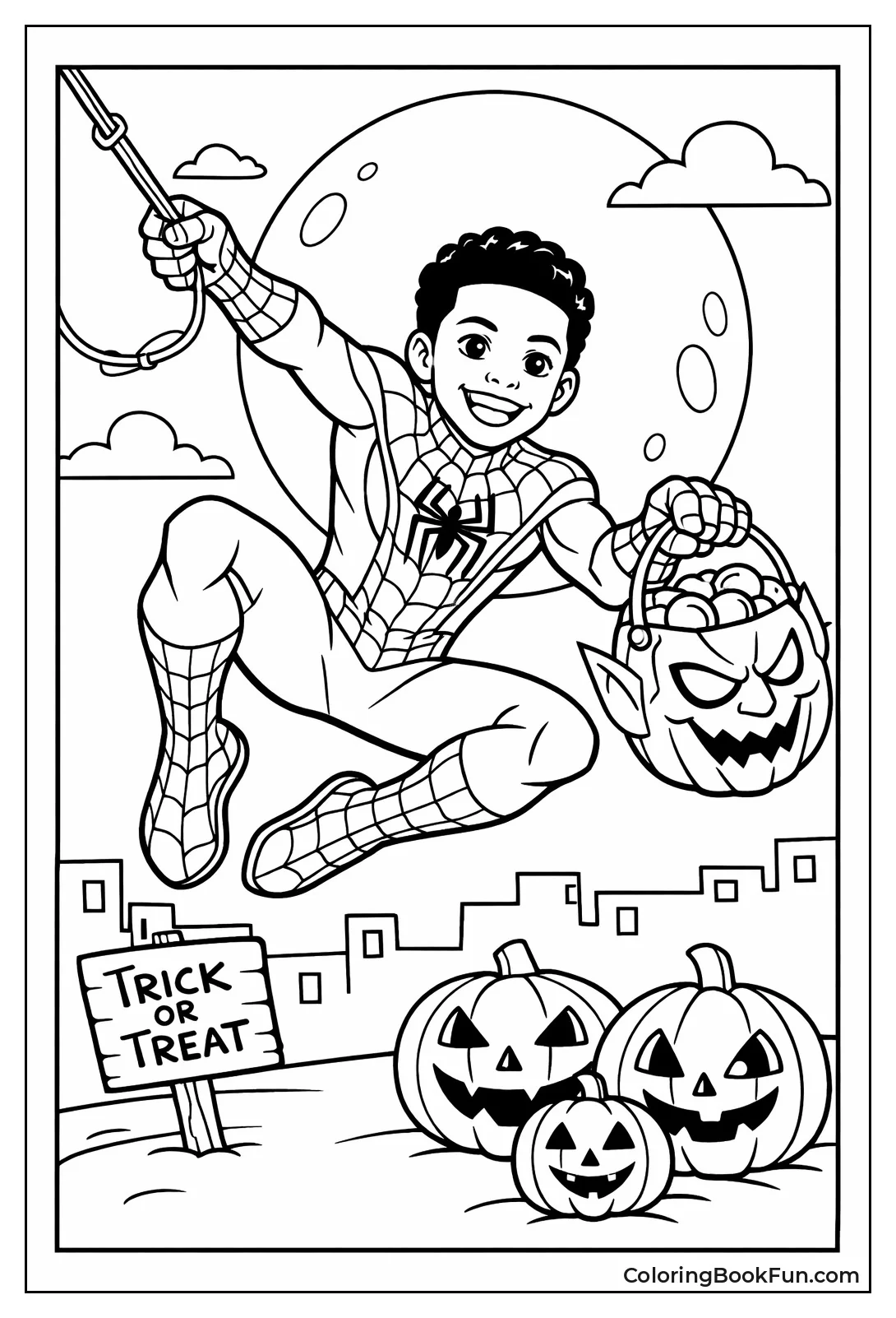 Miles Trick-or-Treats Swinging